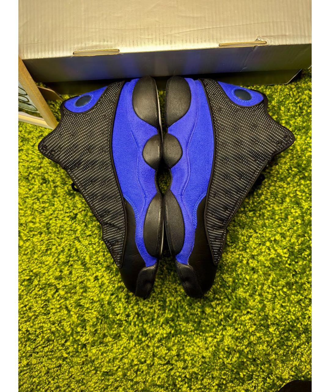 JORDAN Синие кожаные высокие кроссовки / кеды, фото 2