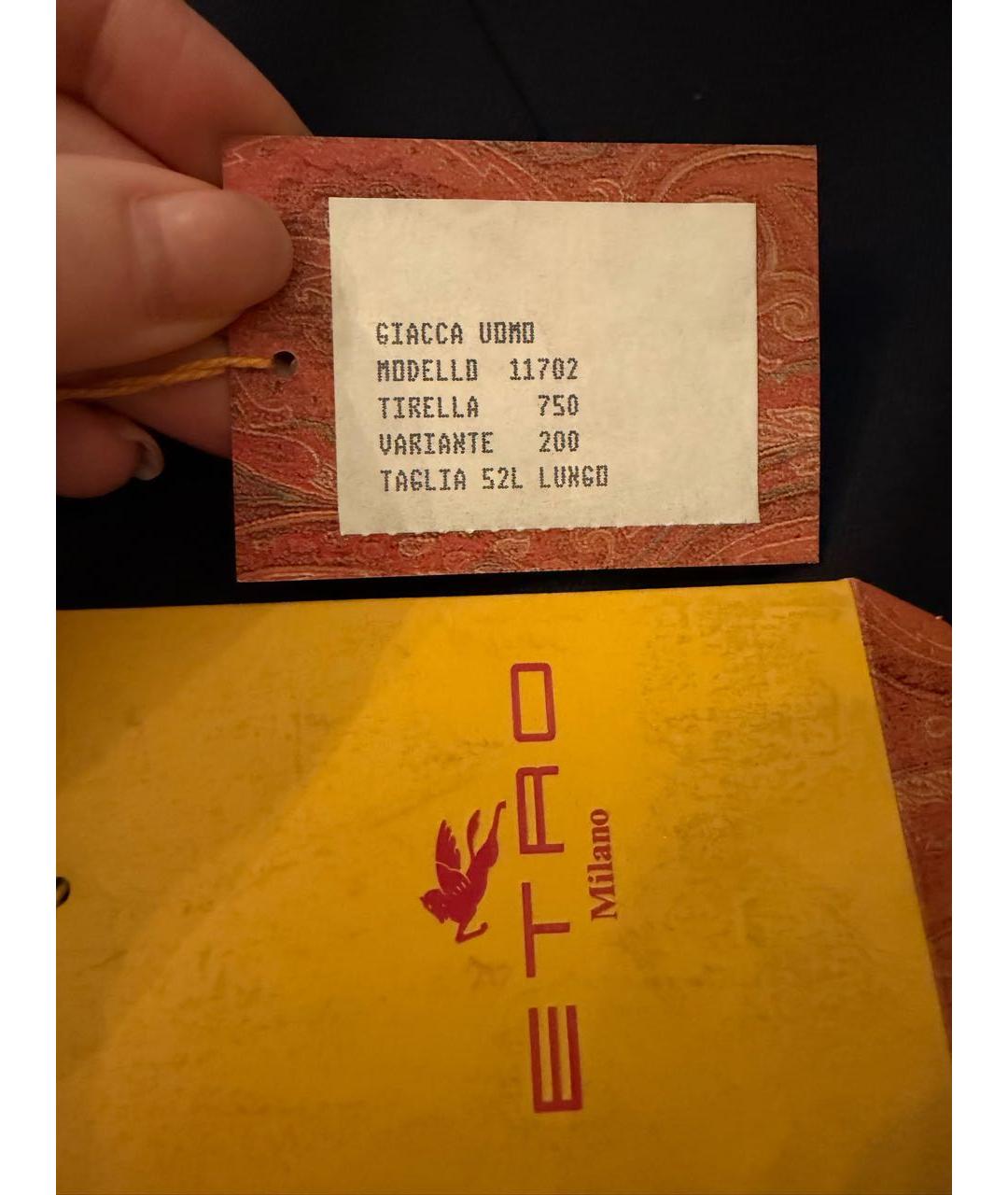 ETRO Темно-синий шерстяной пиджак, фото 4