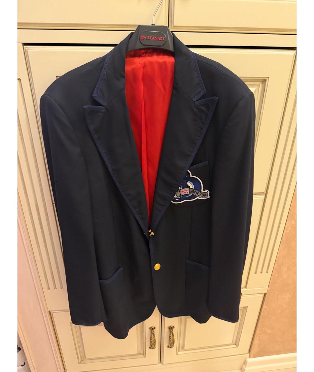 ETRO Темно-синий шерстяной пиджак, фото 3
