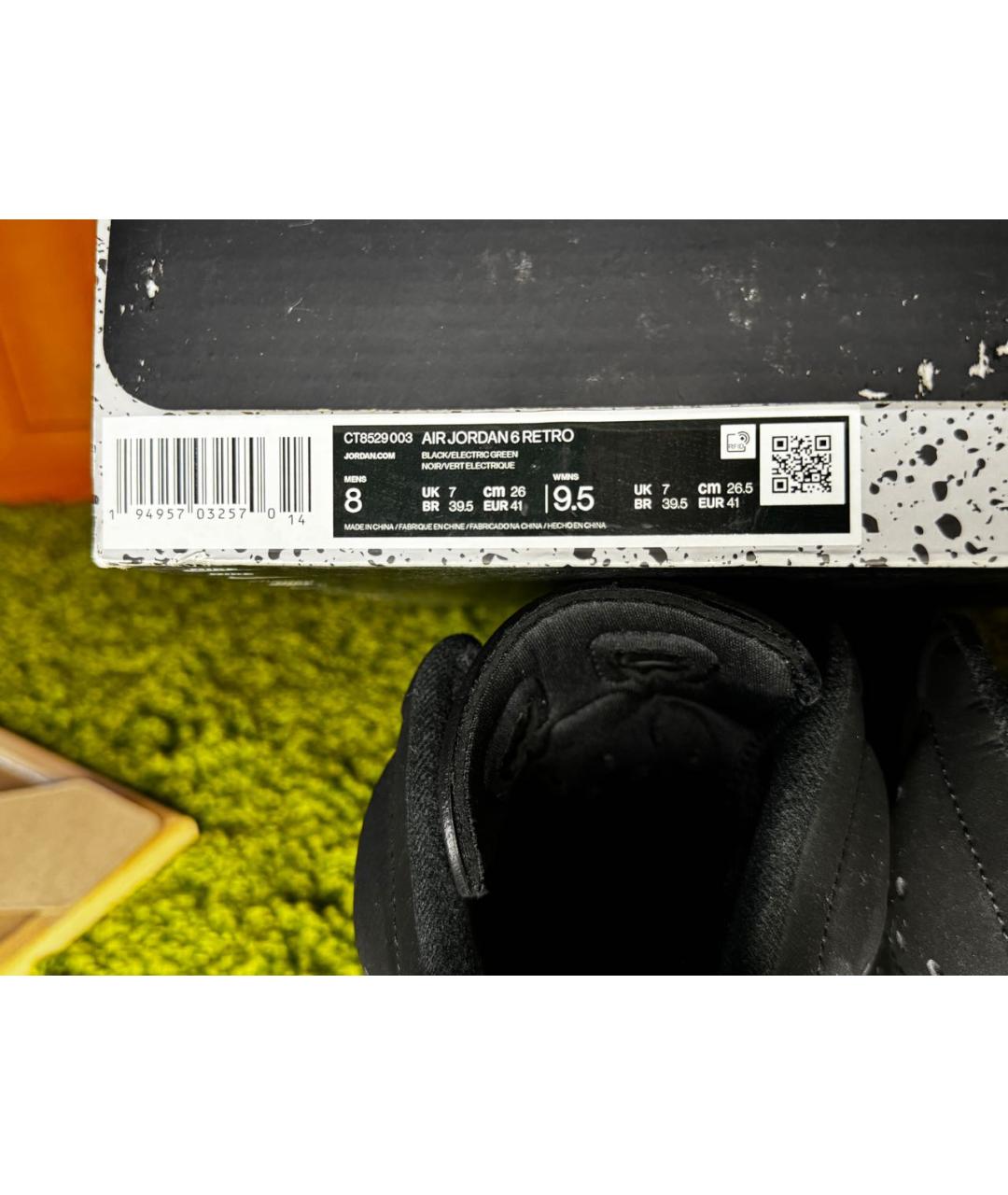 JORDAN Черные нубуковые высокие кроссовки / кеды, фото 6