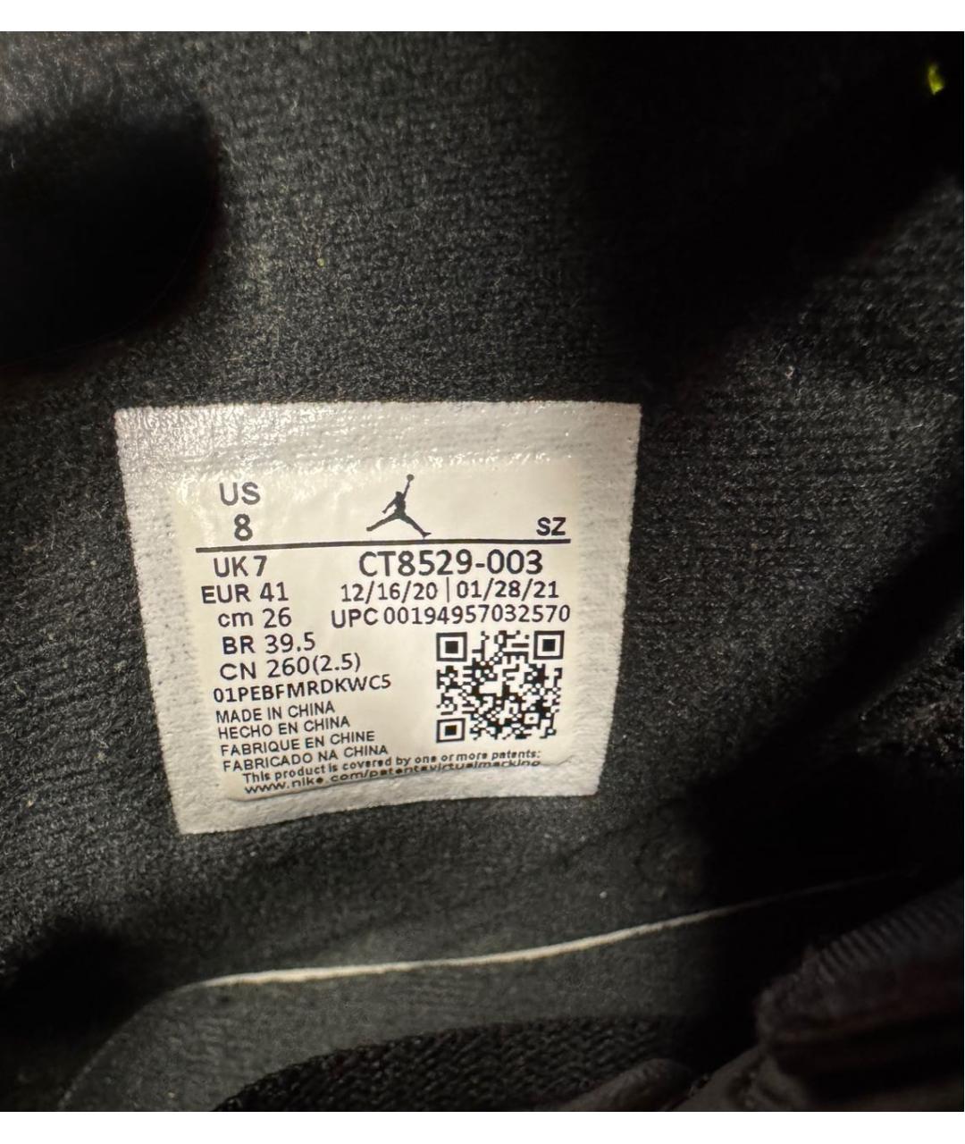 JORDAN Черные нубуковые высокие кроссовки / кеды, фото 5