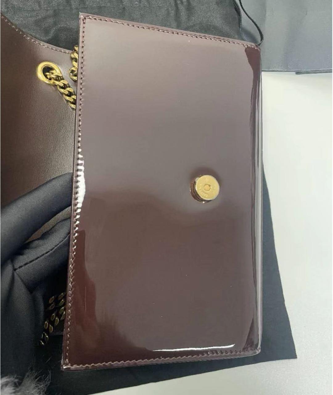 SAINT LAURENT Красная сумка через плечо из лакированной кожи, фото 3