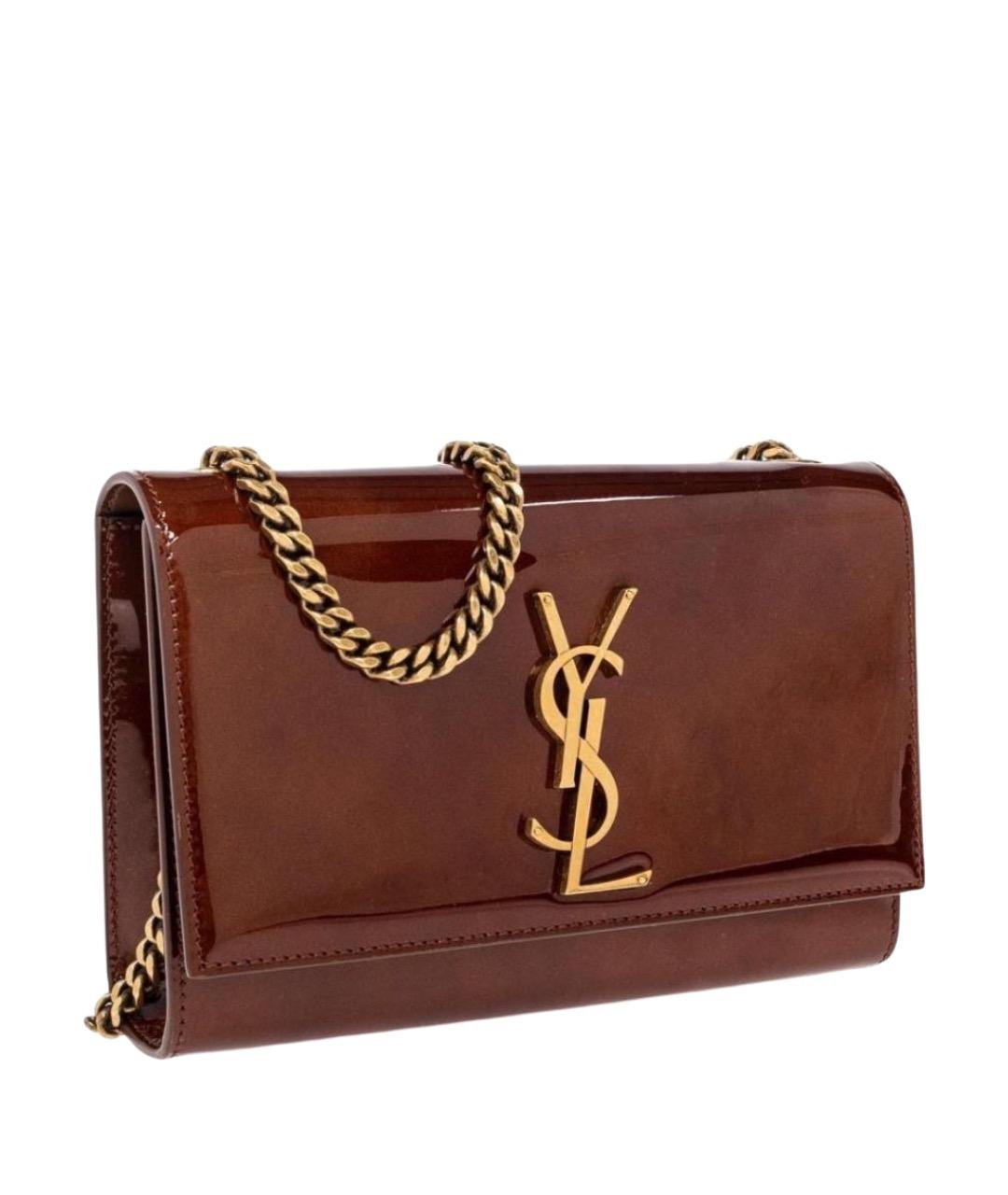 SAINT LAURENT Красная сумка через плечо из лакированной кожи, фото 1