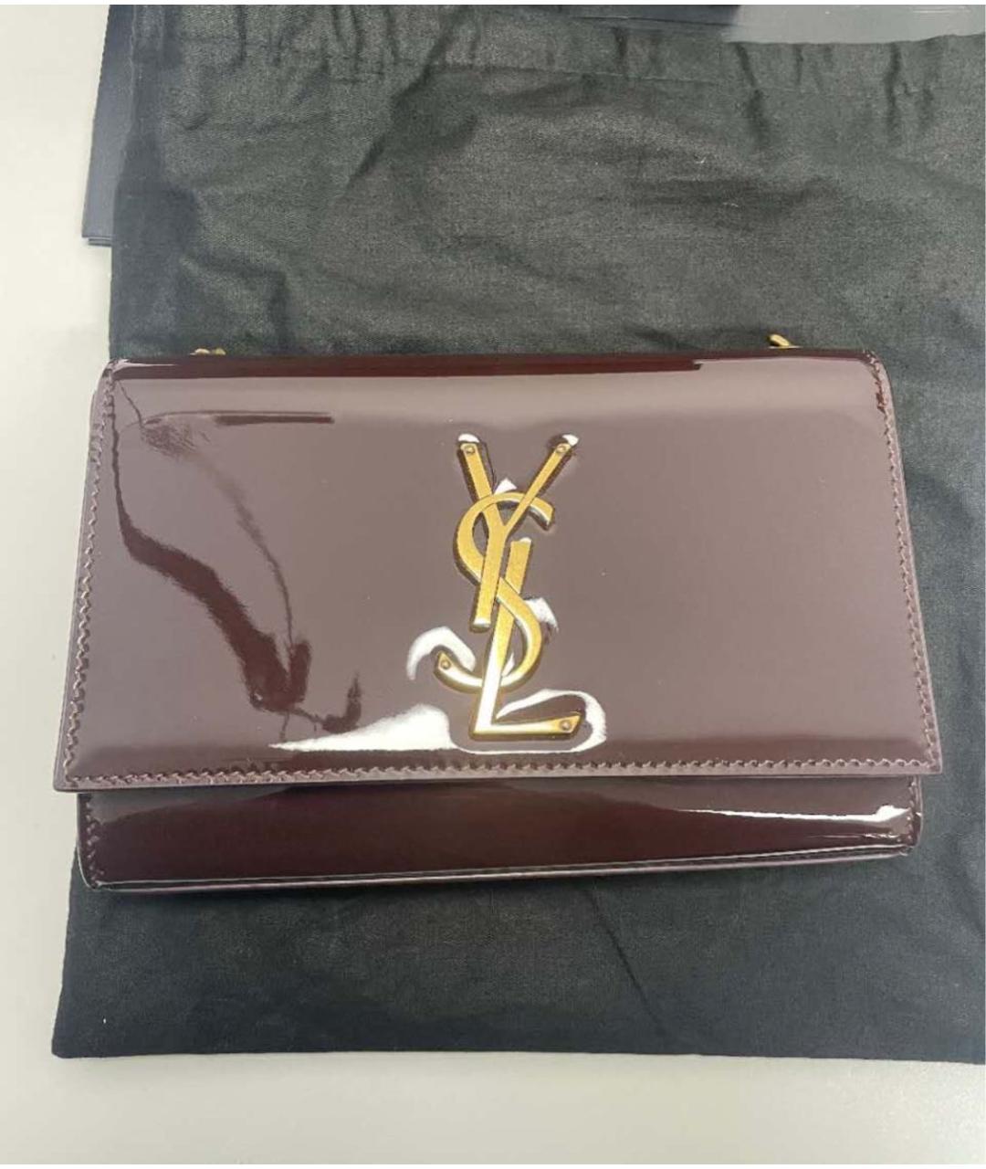 SAINT LAURENT Красная сумка через плечо из лакированной кожи, фото 2