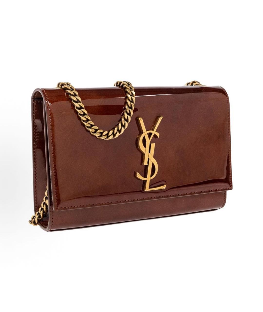 SAINT LAURENT Красная сумка через плечо из лакированной кожи, фото 5