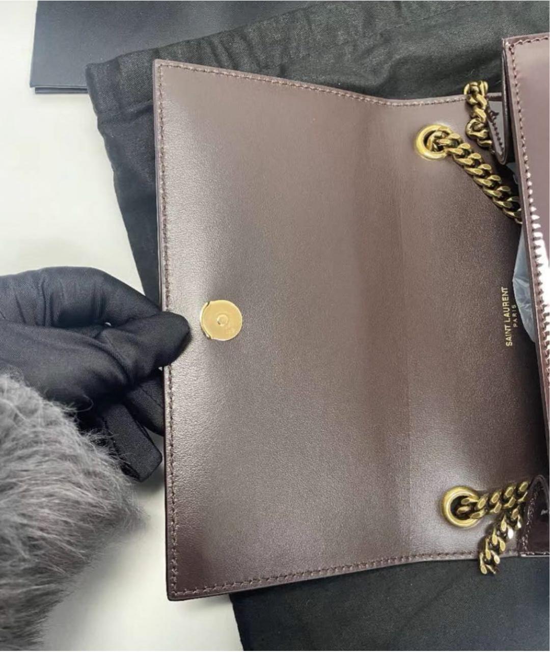 SAINT LAURENT Красная сумка через плечо из лакированной кожи, фото 4