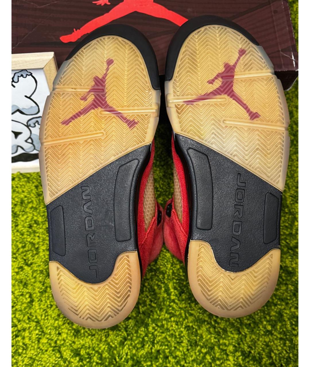 JORDAN Красные замшевые высокие кроссовки / кеды, фото 3