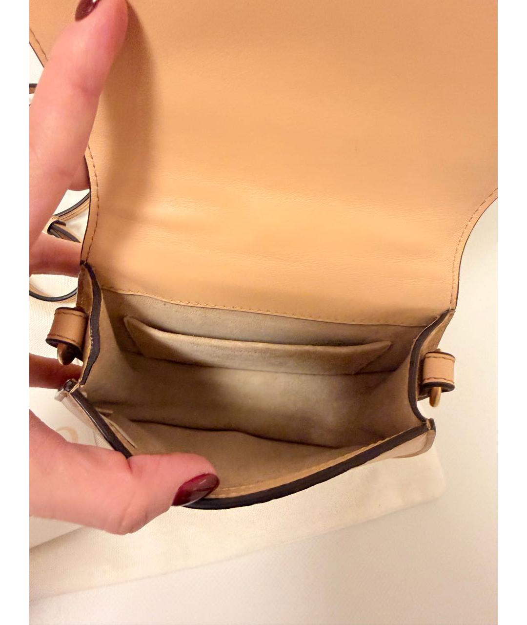 CHLOE Бежевая кожаная сумка через плечо, фото 4