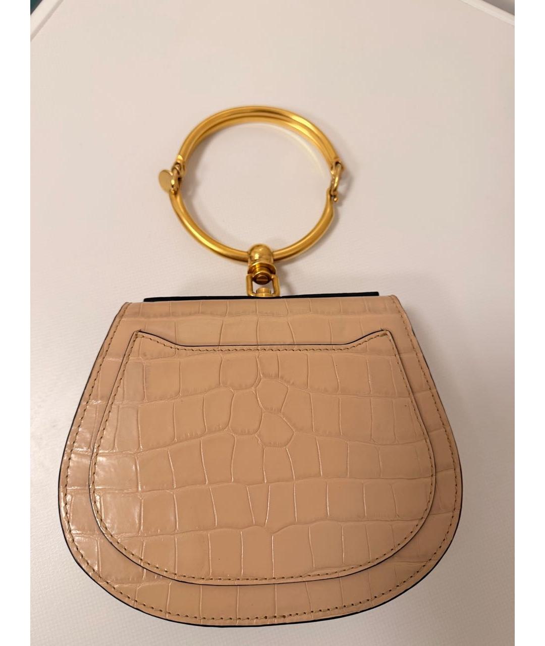 CHLOE Бежевая кожаная сумка через плечо, фото 2