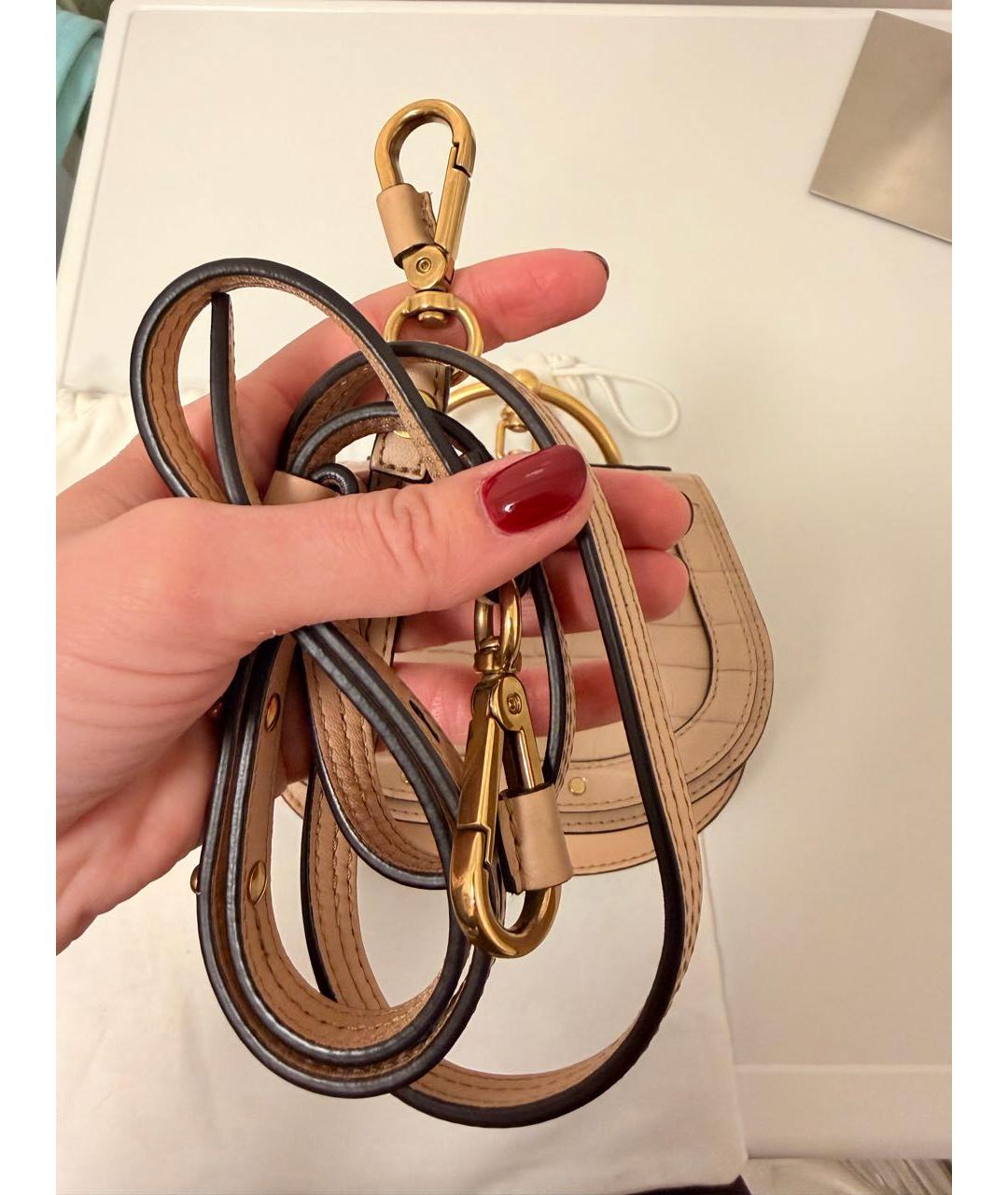 CHLOE Бежевая кожаная сумка через плечо, фото 7