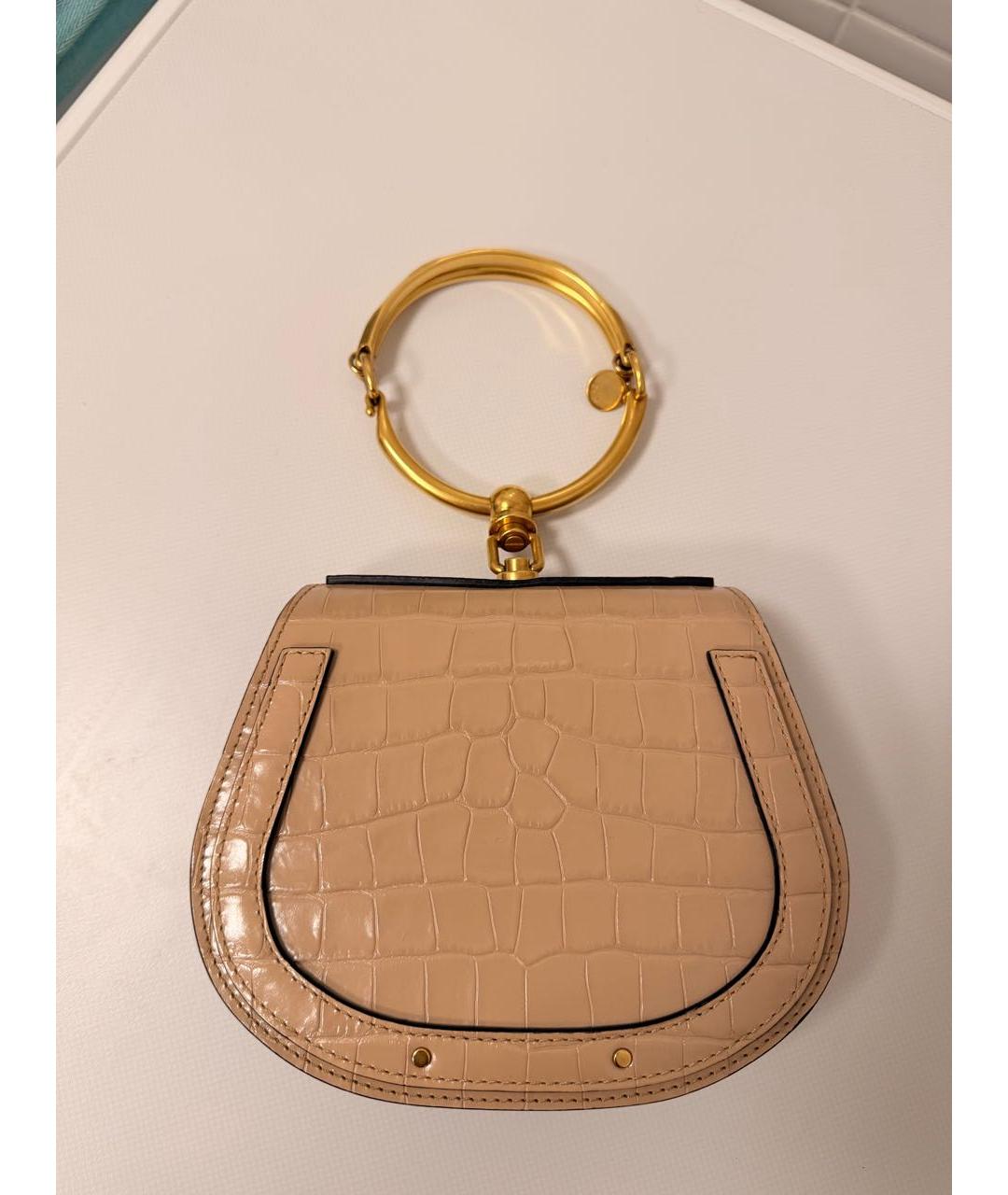 CHLOE Бежевая кожаная сумка через плечо, фото 9