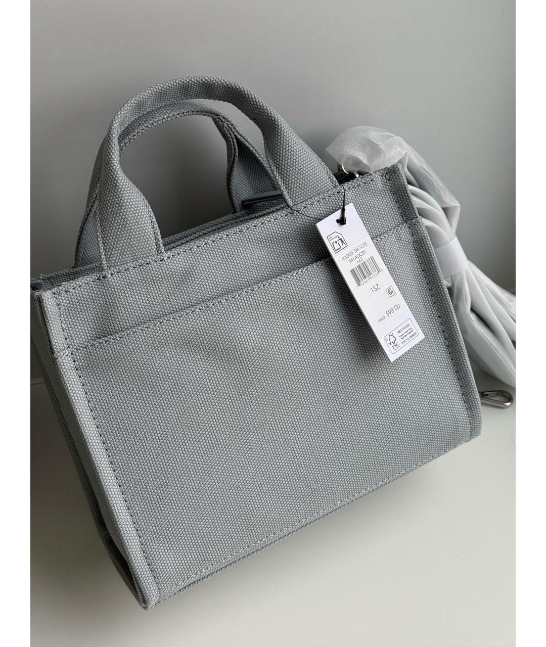 DKNY Серая тканевая сумка с короткими ручками, фото 3