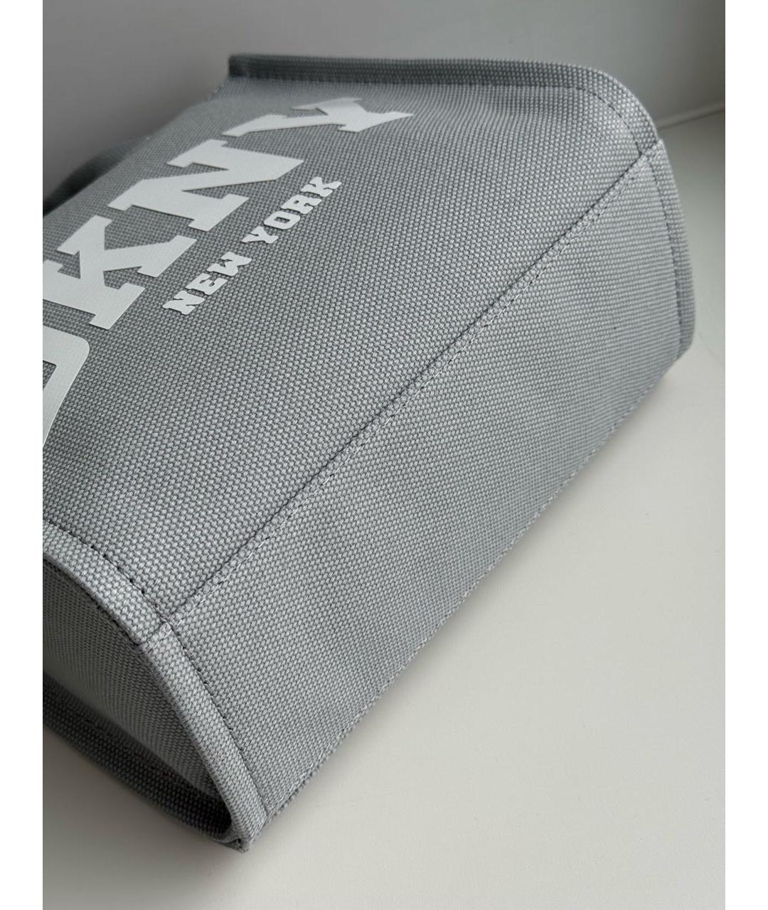 DKNY Серая тканевая сумка с короткими ручками, фото 6