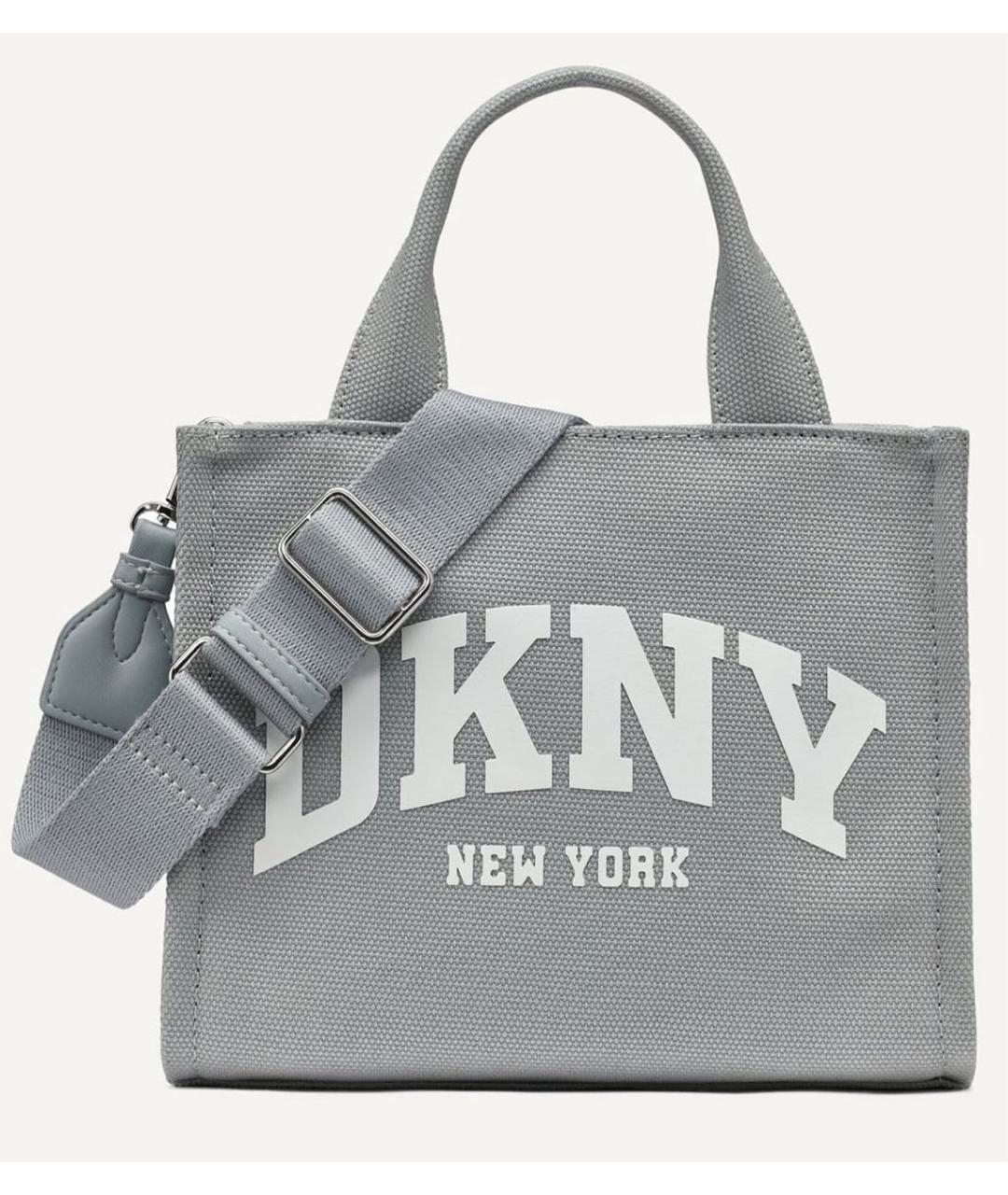 DKNY Серая тканевая сумка с короткими ручками, фото 9
