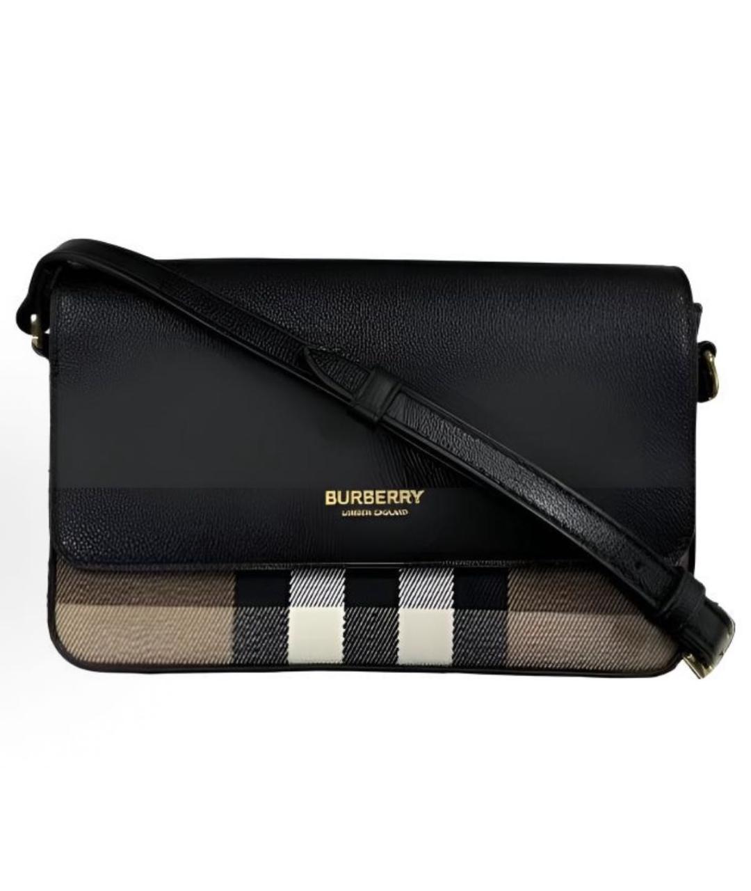 BURBERRY Черная кожаная сумка через плечо, фото 9