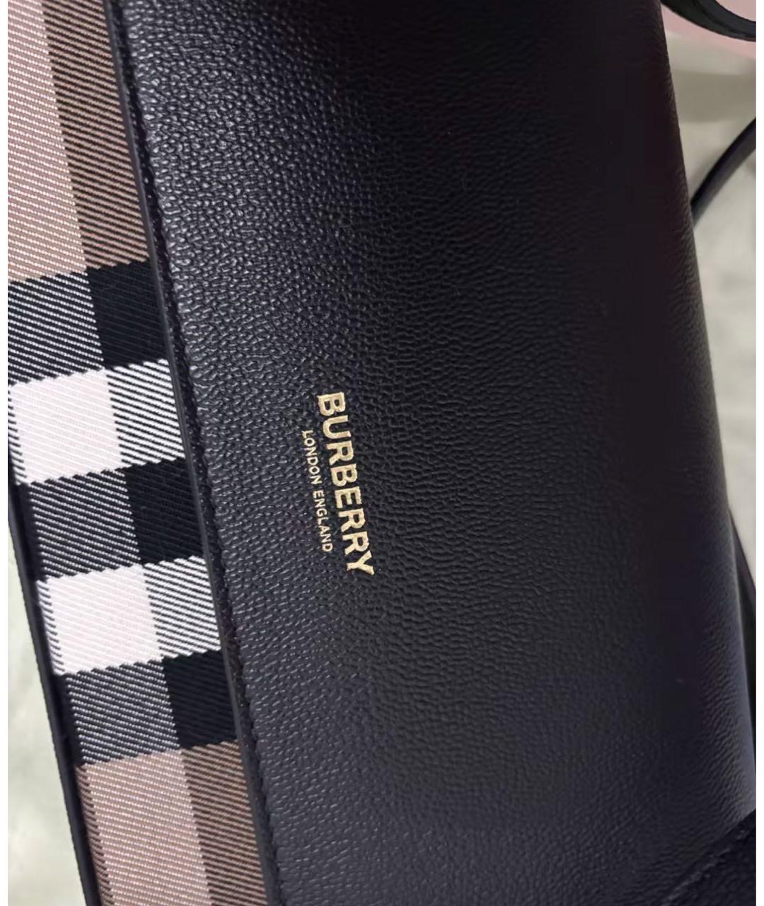 BURBERRY Черная кожаная сумка через плечо, фото 8