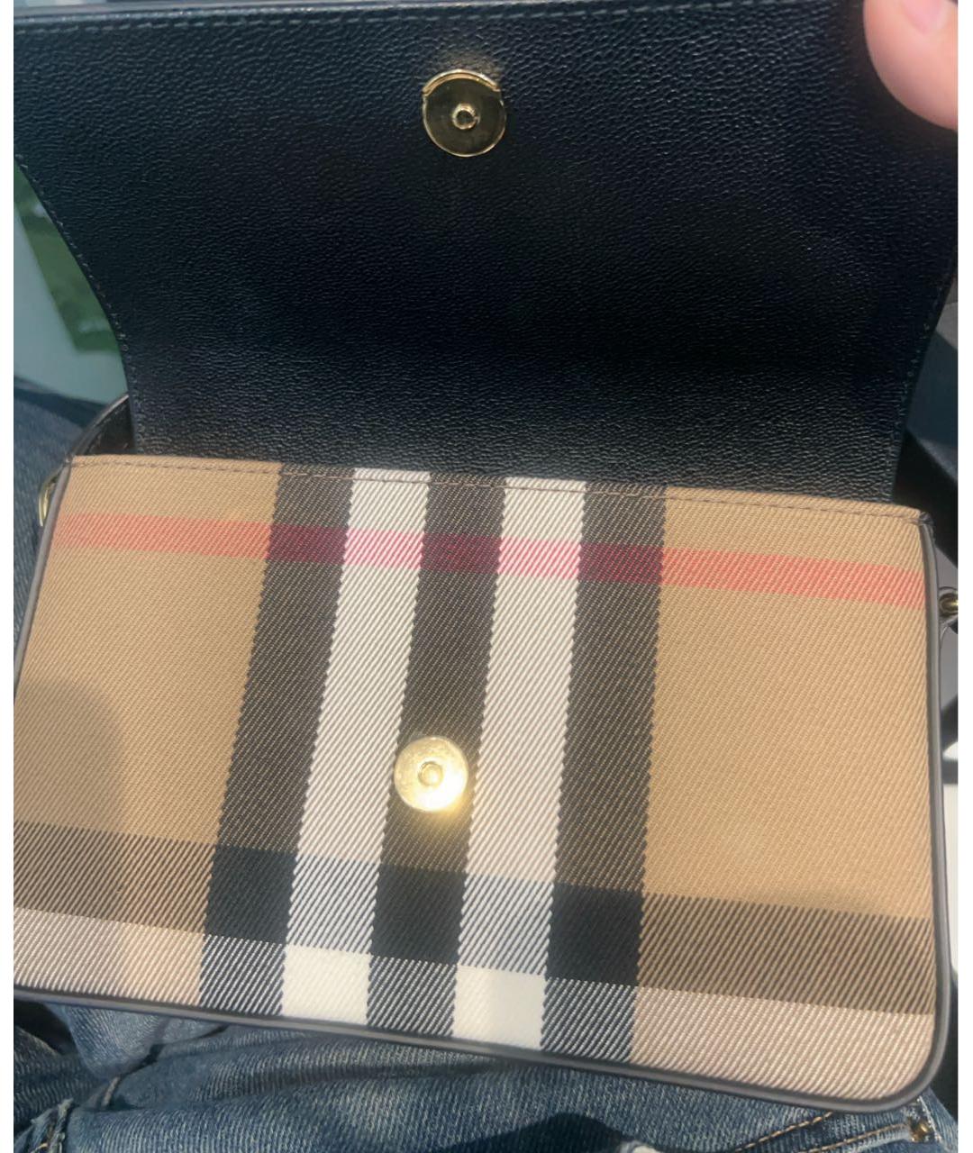 BURBERRY Черная кожаная сумка через плечо, фото 7