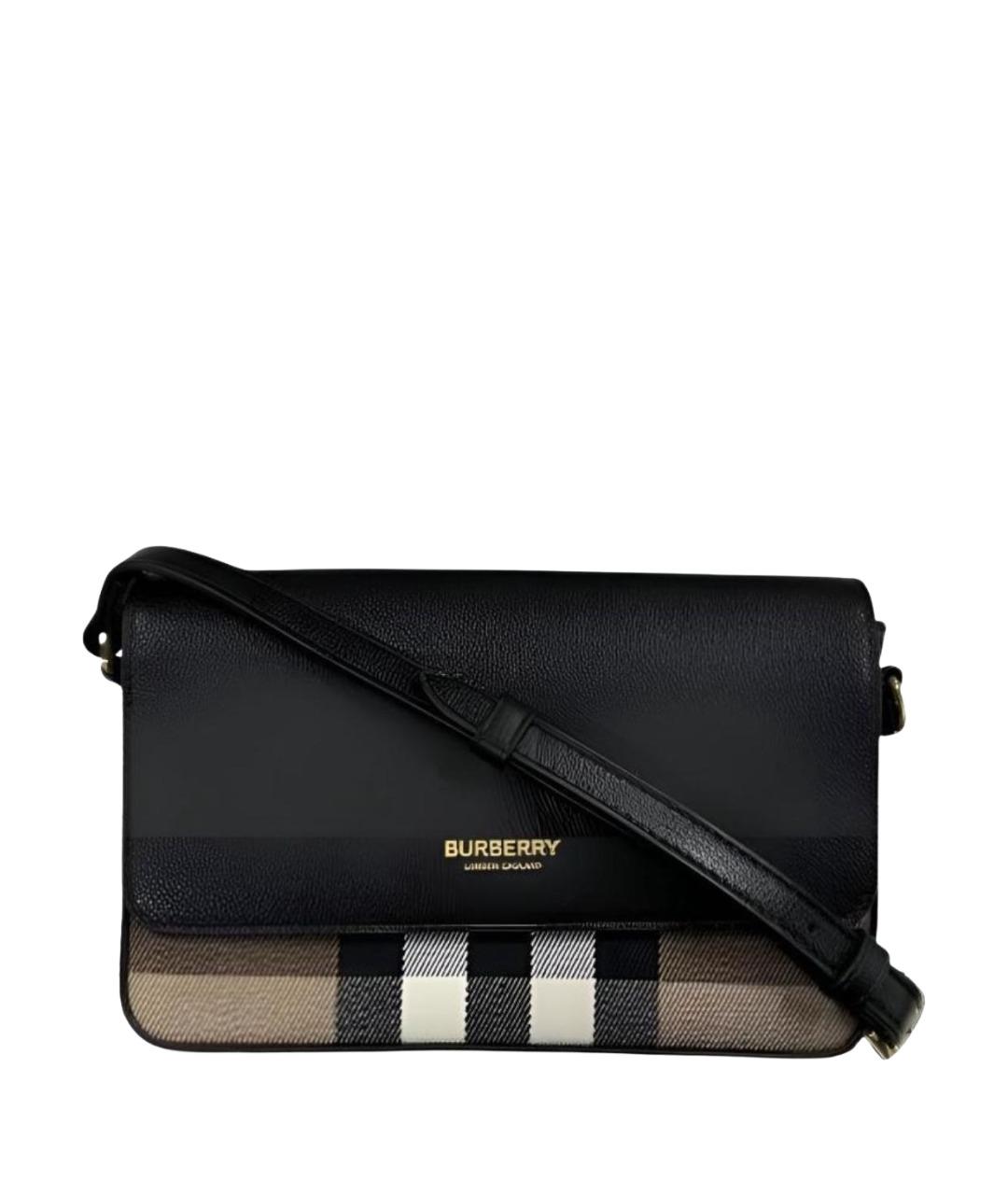 BURBERRY Черная кожаная сумка через плечо, фото 1