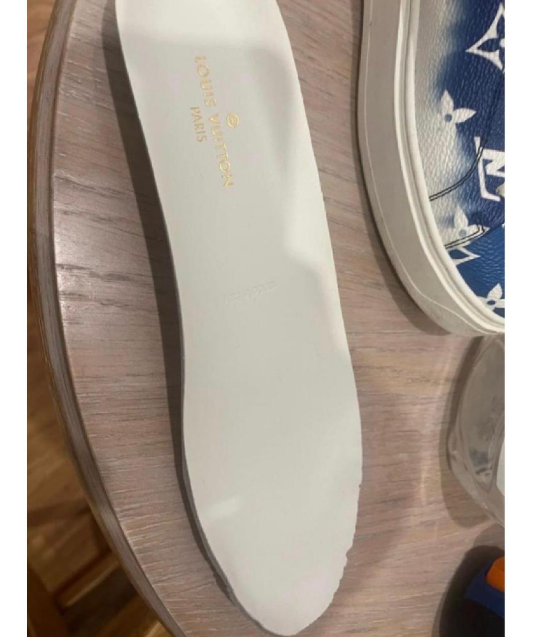 LOUIS VUITTON Синие кожаные кеды, фото 7