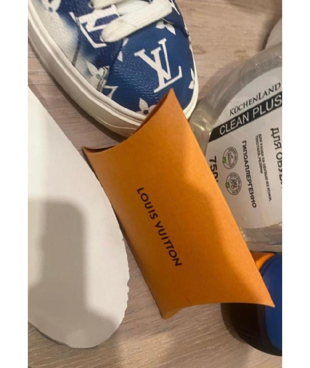 LOUIS VUITTON Синие кожаные кеды, фото 5