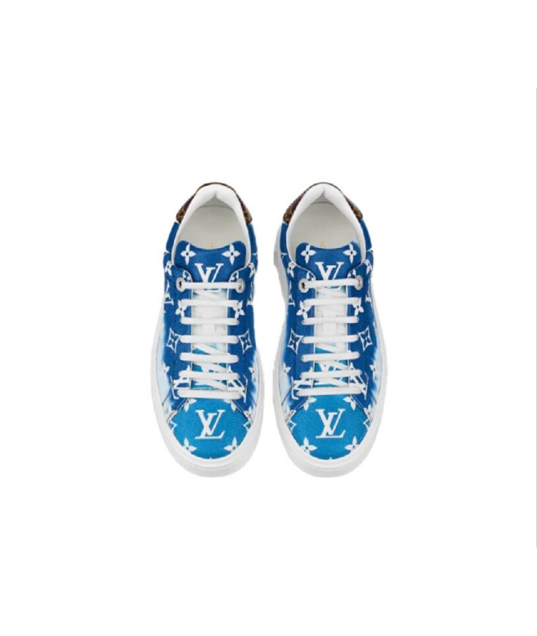 LOUIS VUITTON Синие кожаные кеды, фото 2