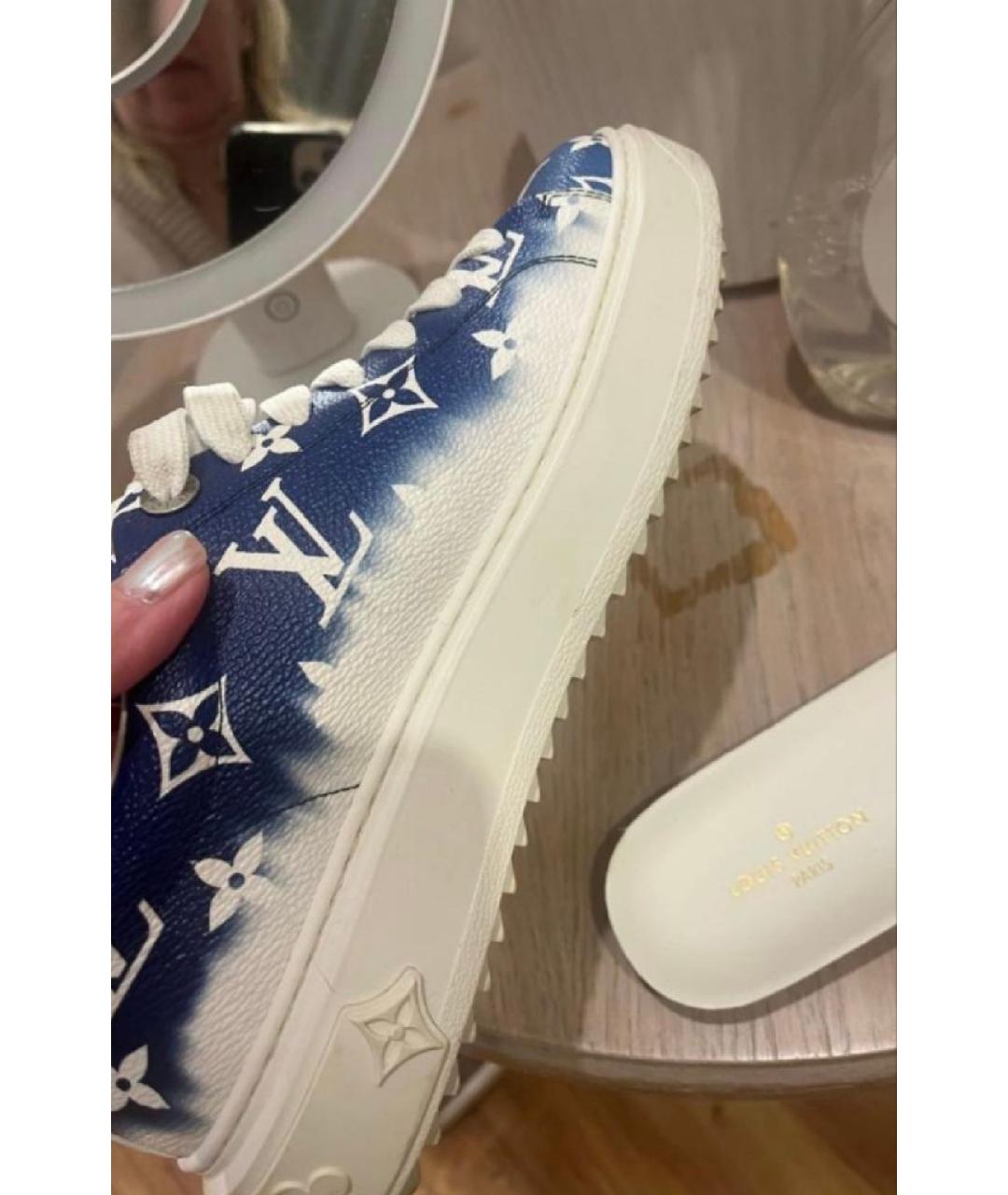 LOUIS VUITTON Синие кожаные кеды, фото 8