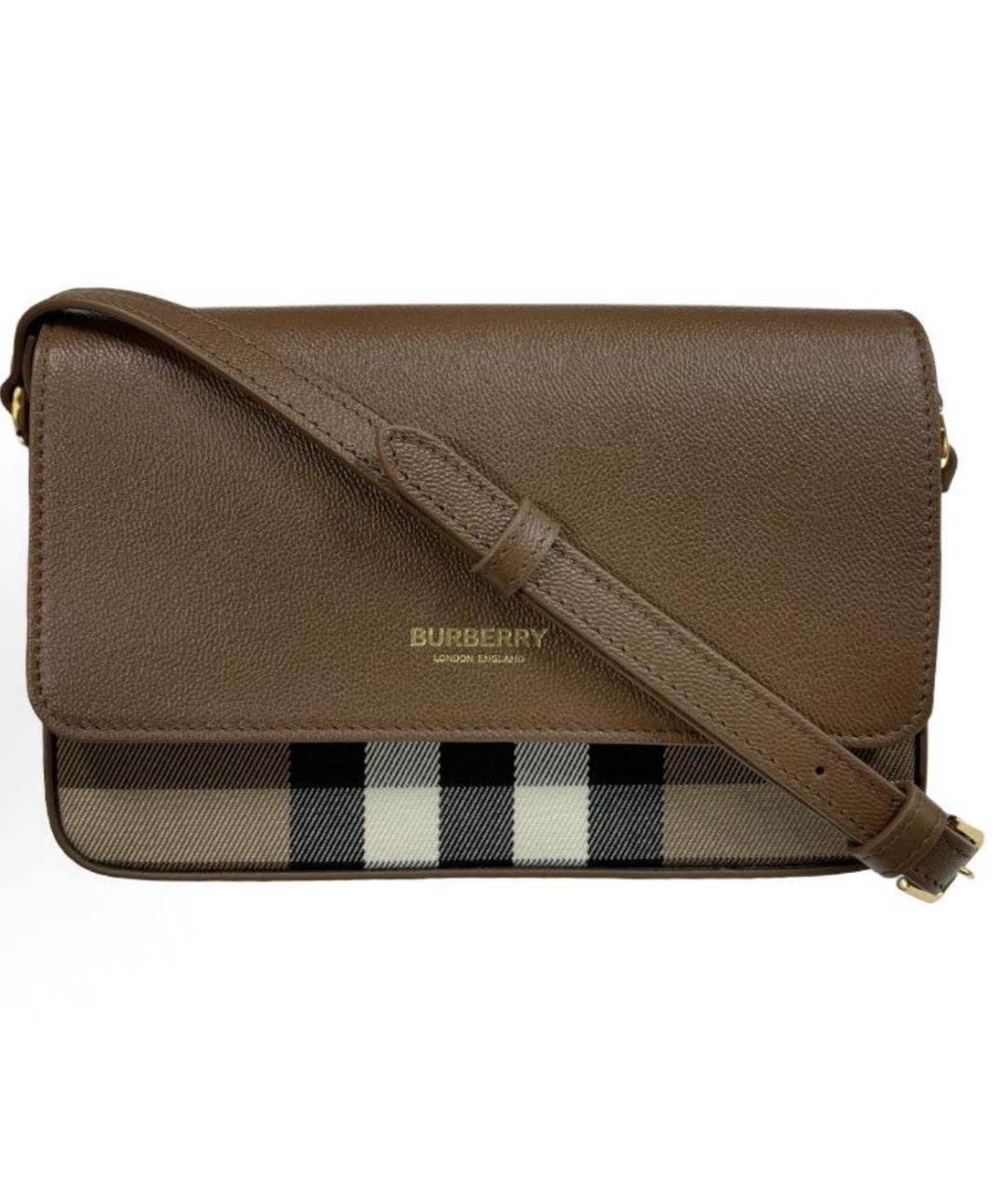 BURBERRY Коричневая кожаная сумка через плечо, фото 9