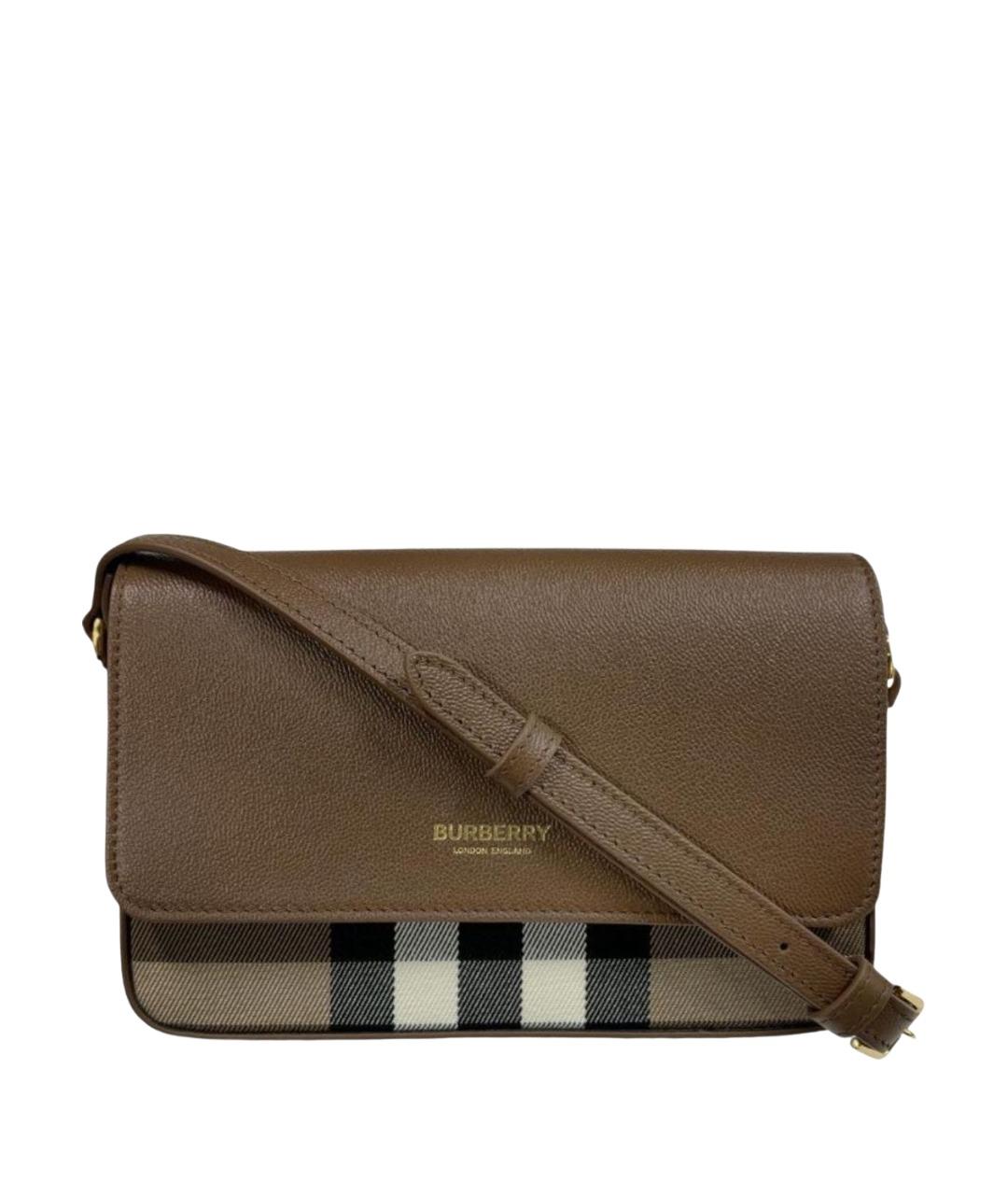 BURBERRY Коричневая кожаная сумка через плечо, фото 1