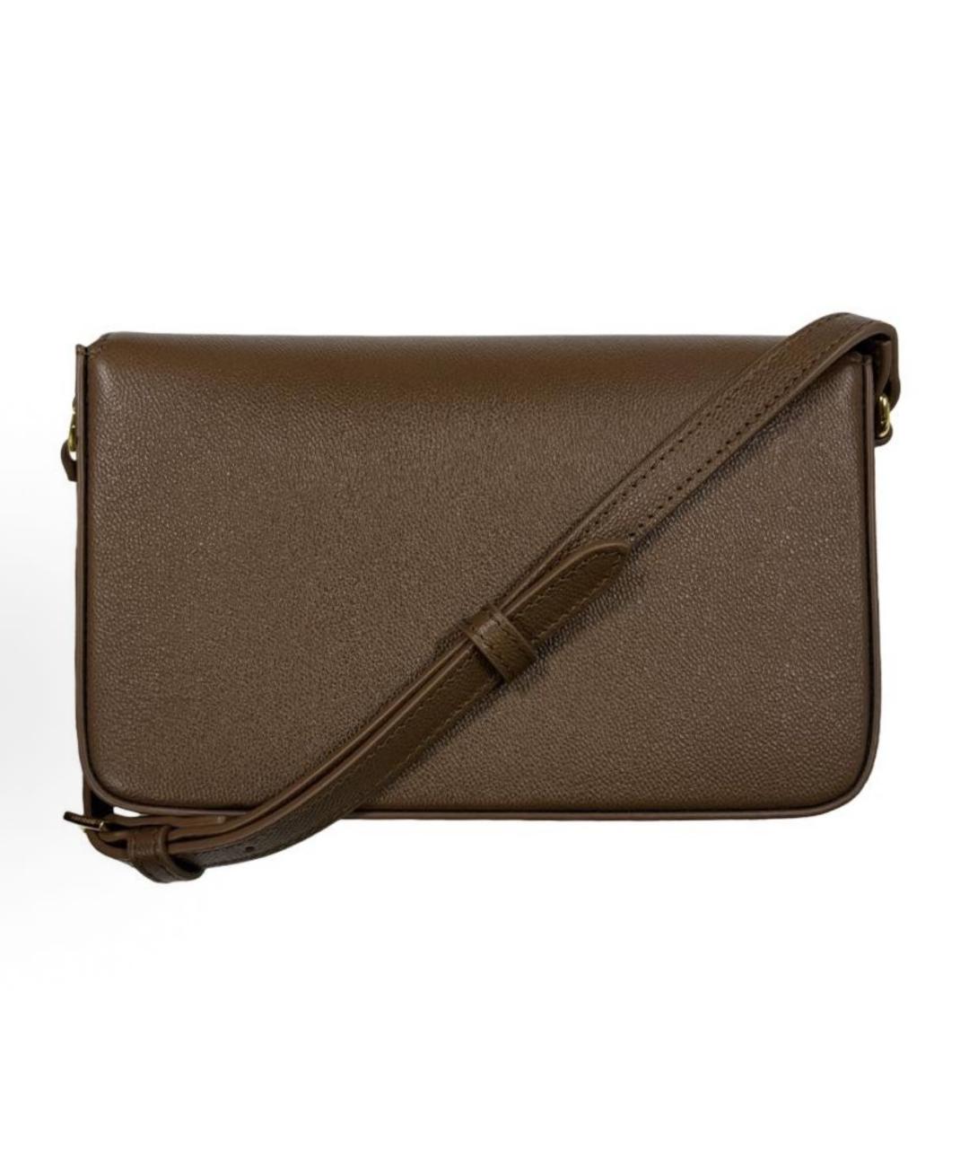 BURBERRY Коричневая кожаная сумка через плечо, фото 2