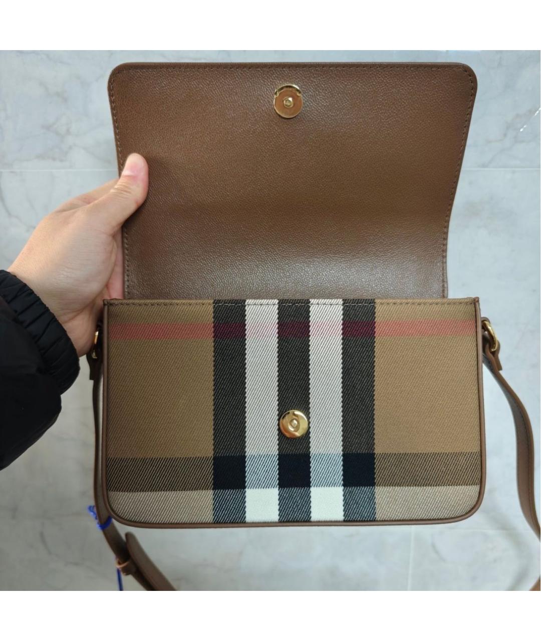 BURBERRY Коричневая кожаная сумка через плечо, фото 7