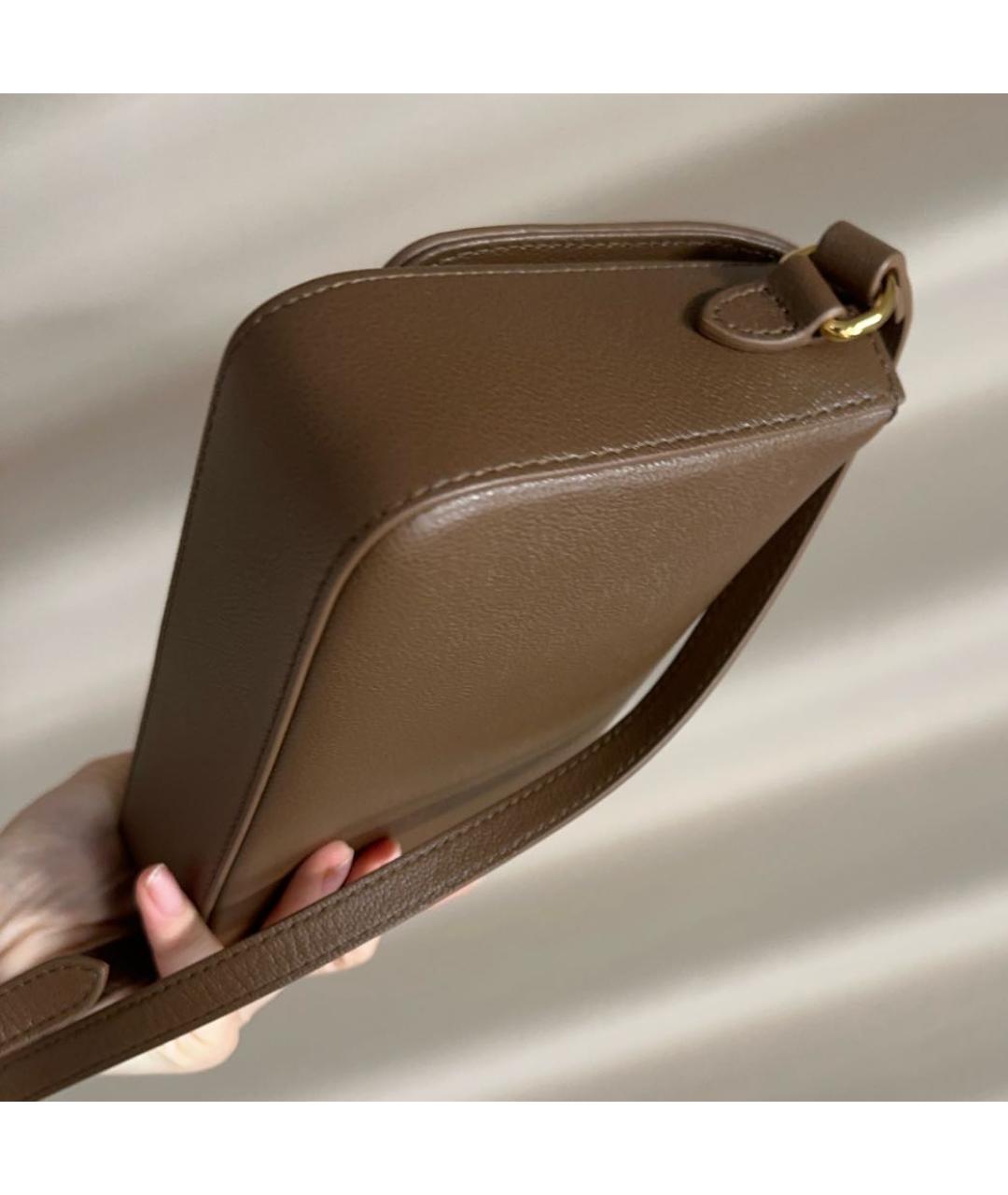 BURBERRY Коричневая кожаная сумка через плечо, фото 8