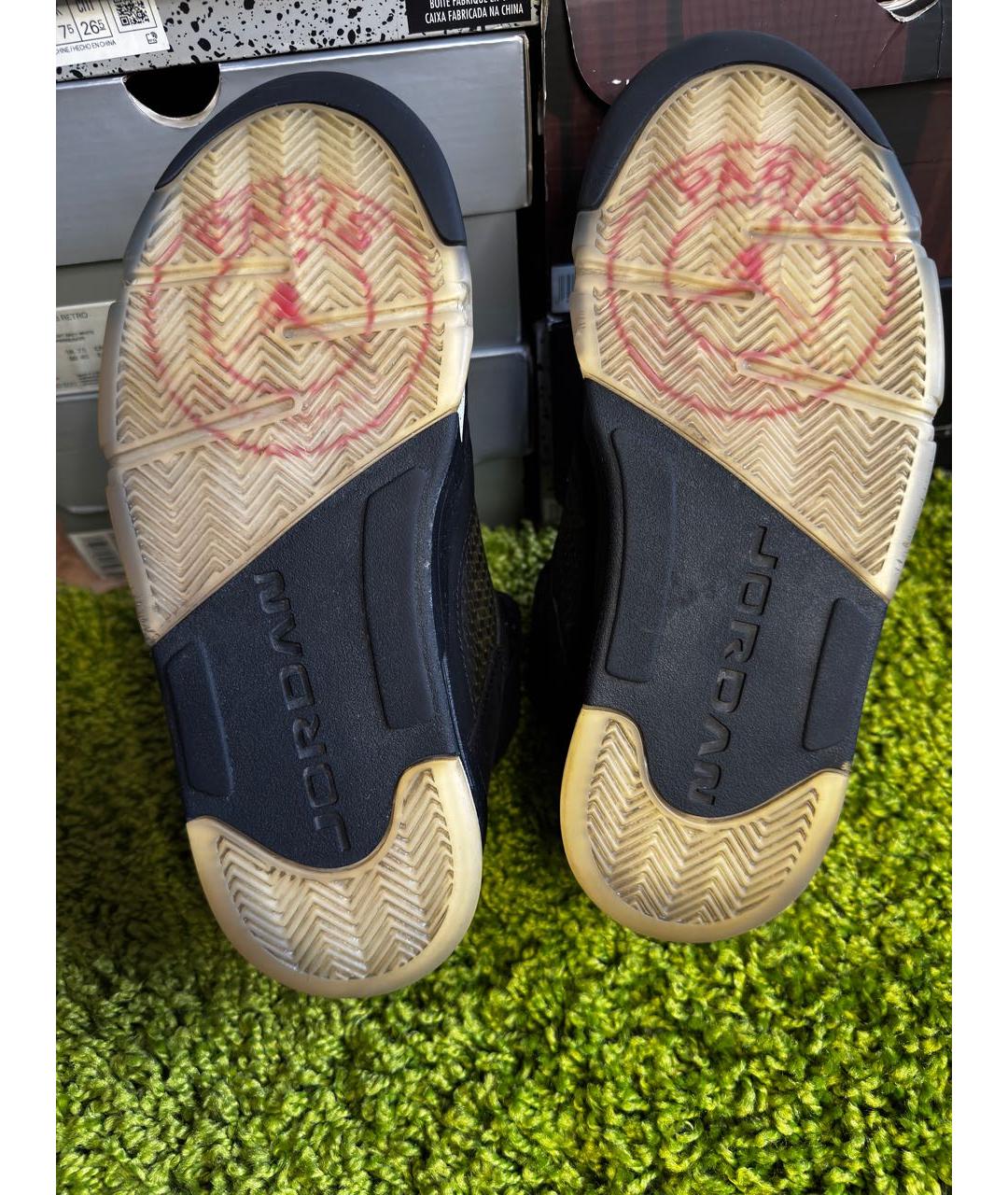 JORDAN Черные нубуковые высокие кроссовки / кеды, фото 3