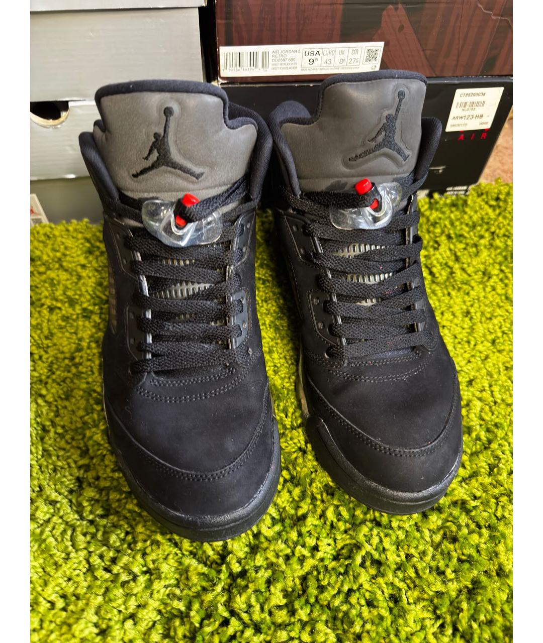 JORDAN Черные нубуковые высокие кроссовки / кеды, фото 5