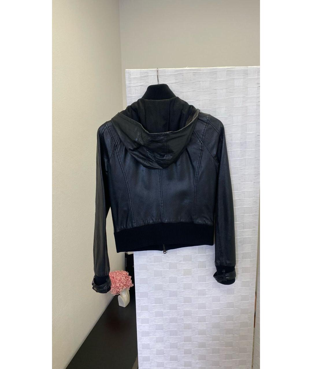 ARMANI EXCHANGE Черная кожаная куртка, фото 3