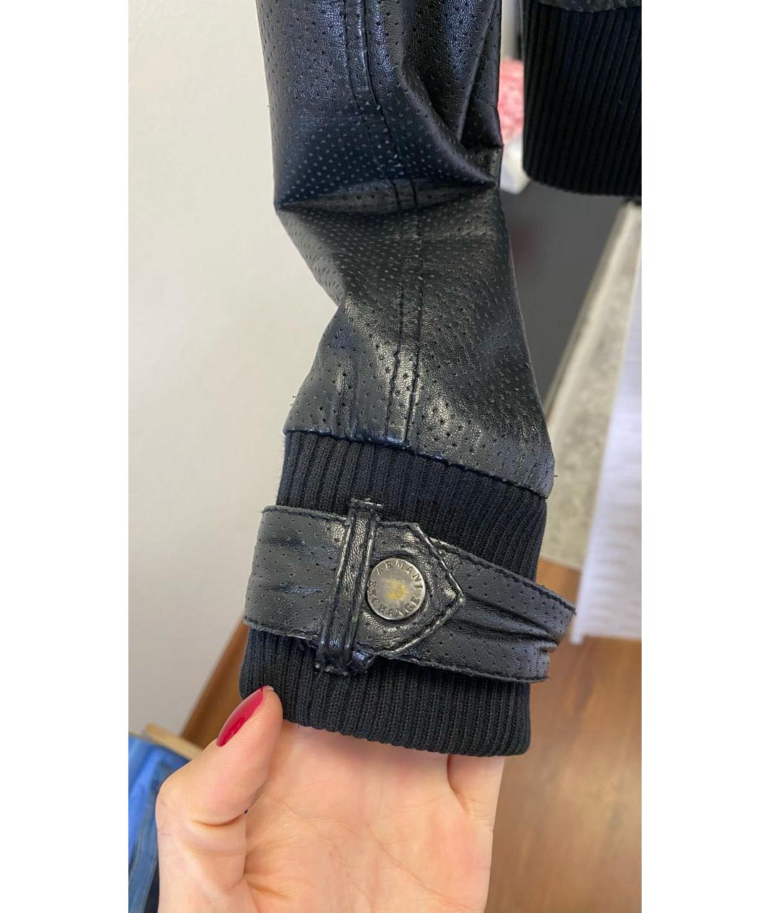 ARMANI EXCHANGE Черная кожаная куртка, фото 7