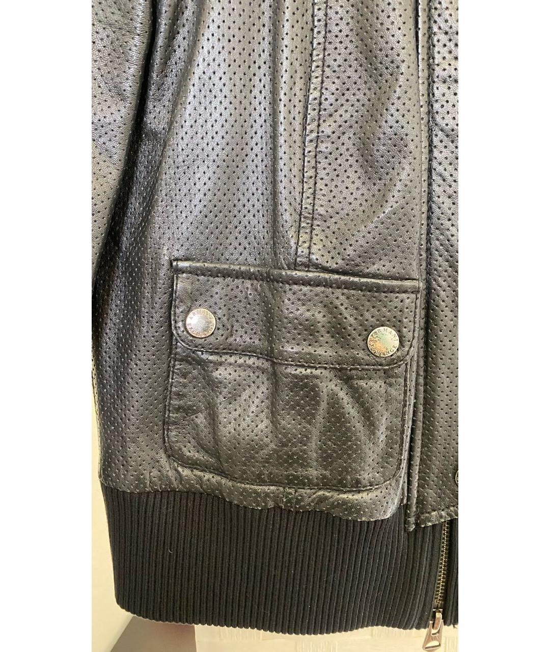 ARMANI EXCHANGE Черная кожаная куртка, фото 5