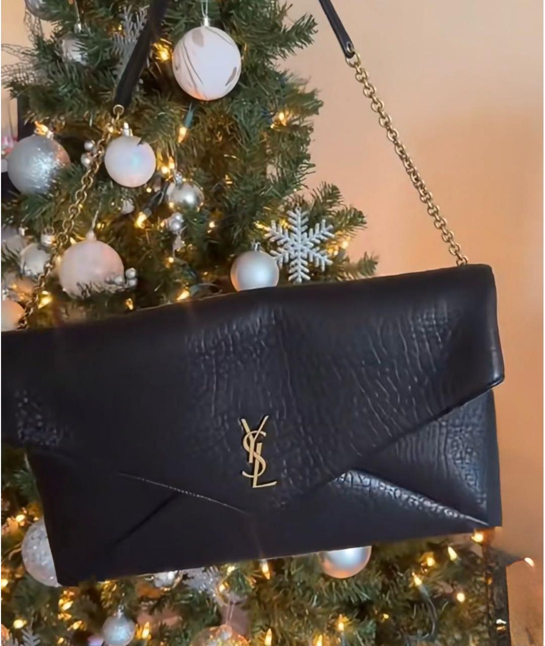 SAINT LAURENT Черная кожаная сумка через плечо, фото 5