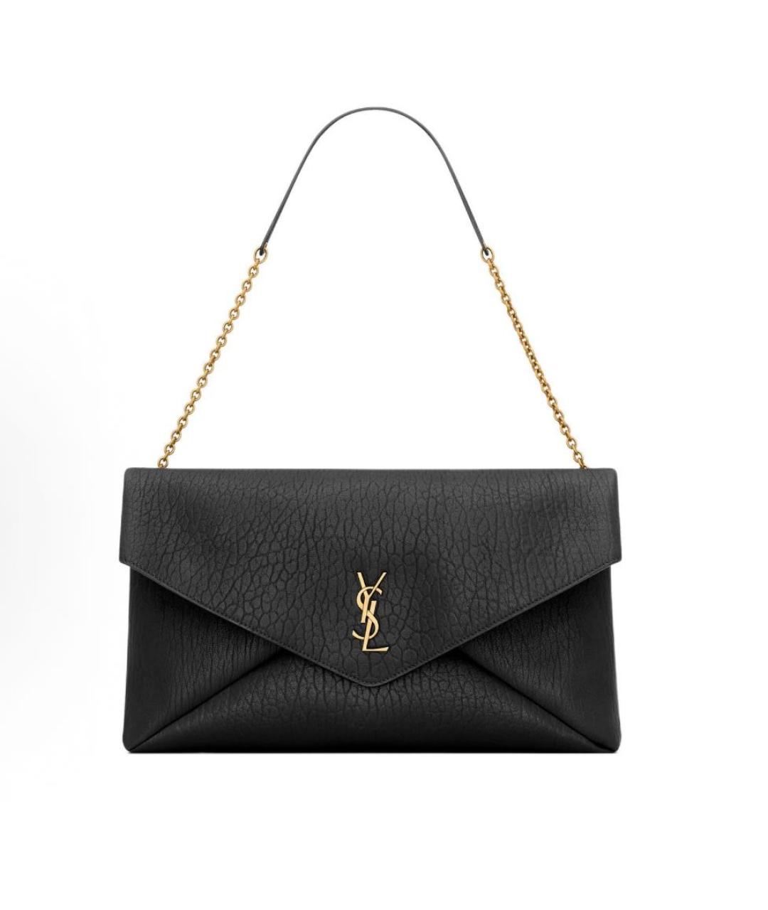 SAINT LAURENT Черная кожаная сумка через плечо, фото 1