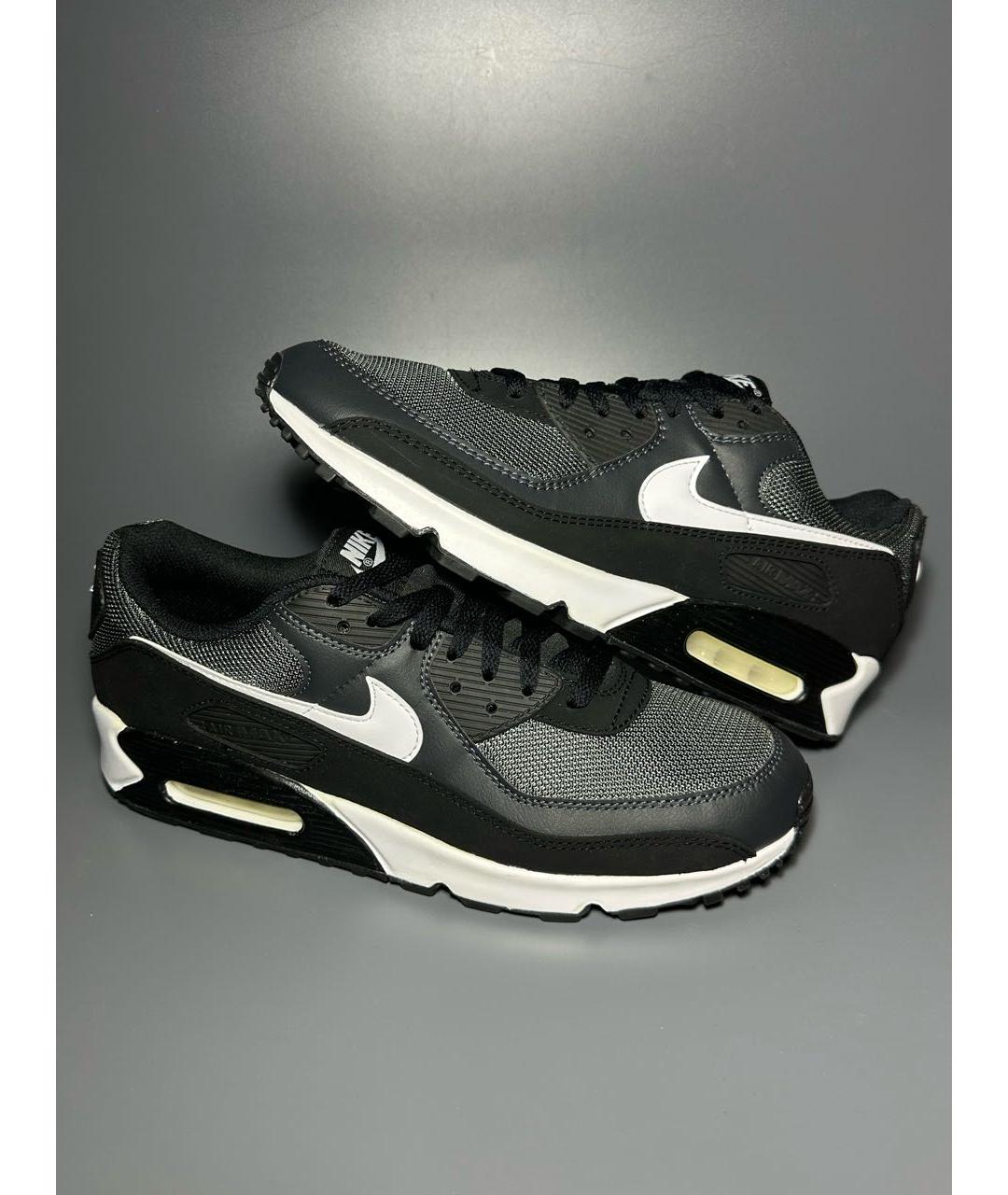 NIKE Черные кожаные низкие кроссовки / кеды, фото 5