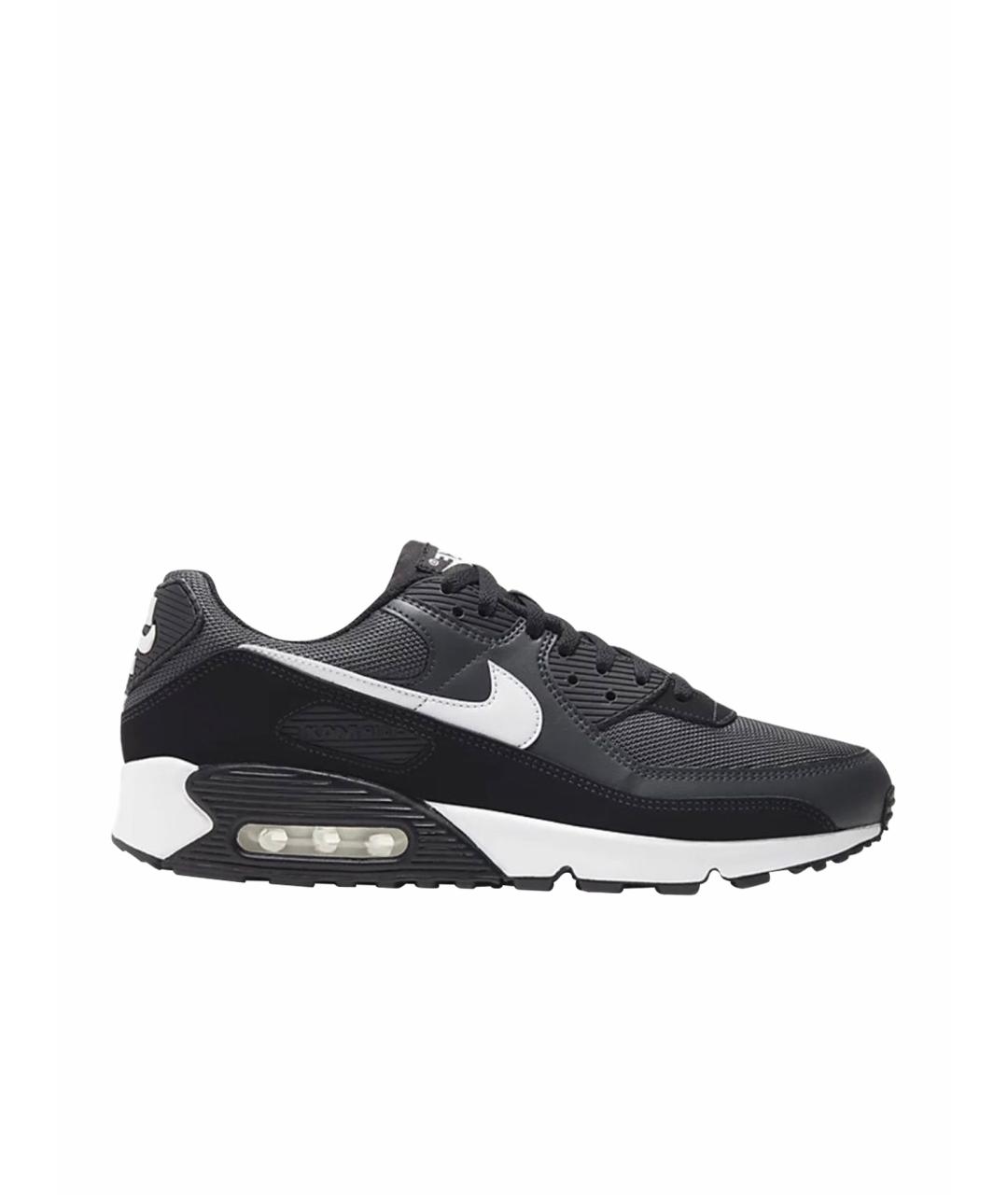 NIKE Черные кожаные низкие кроссовки / кеды, фото 1