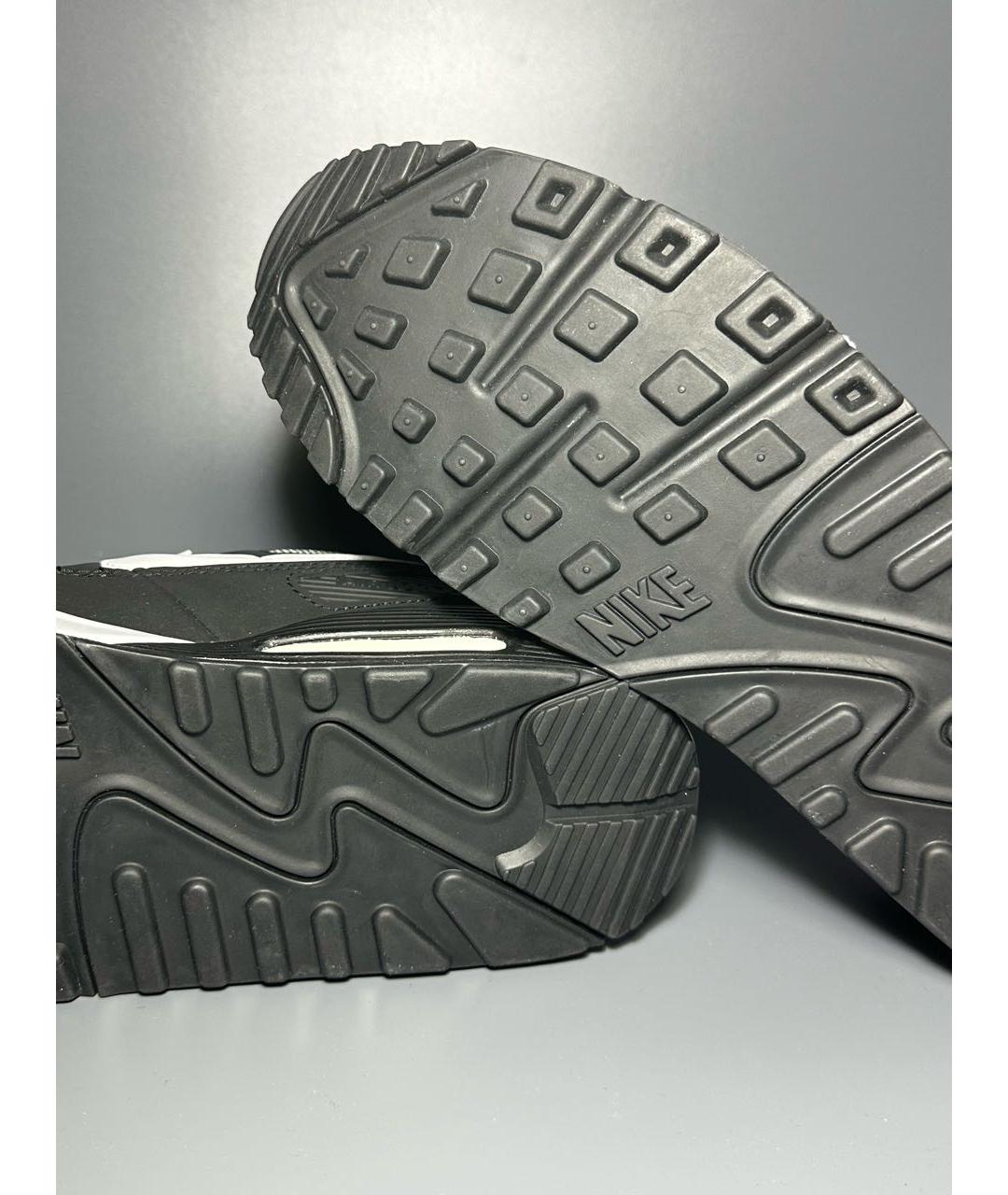 NIKE Черные кожаные низкие кроссовки / кеды, фото 7