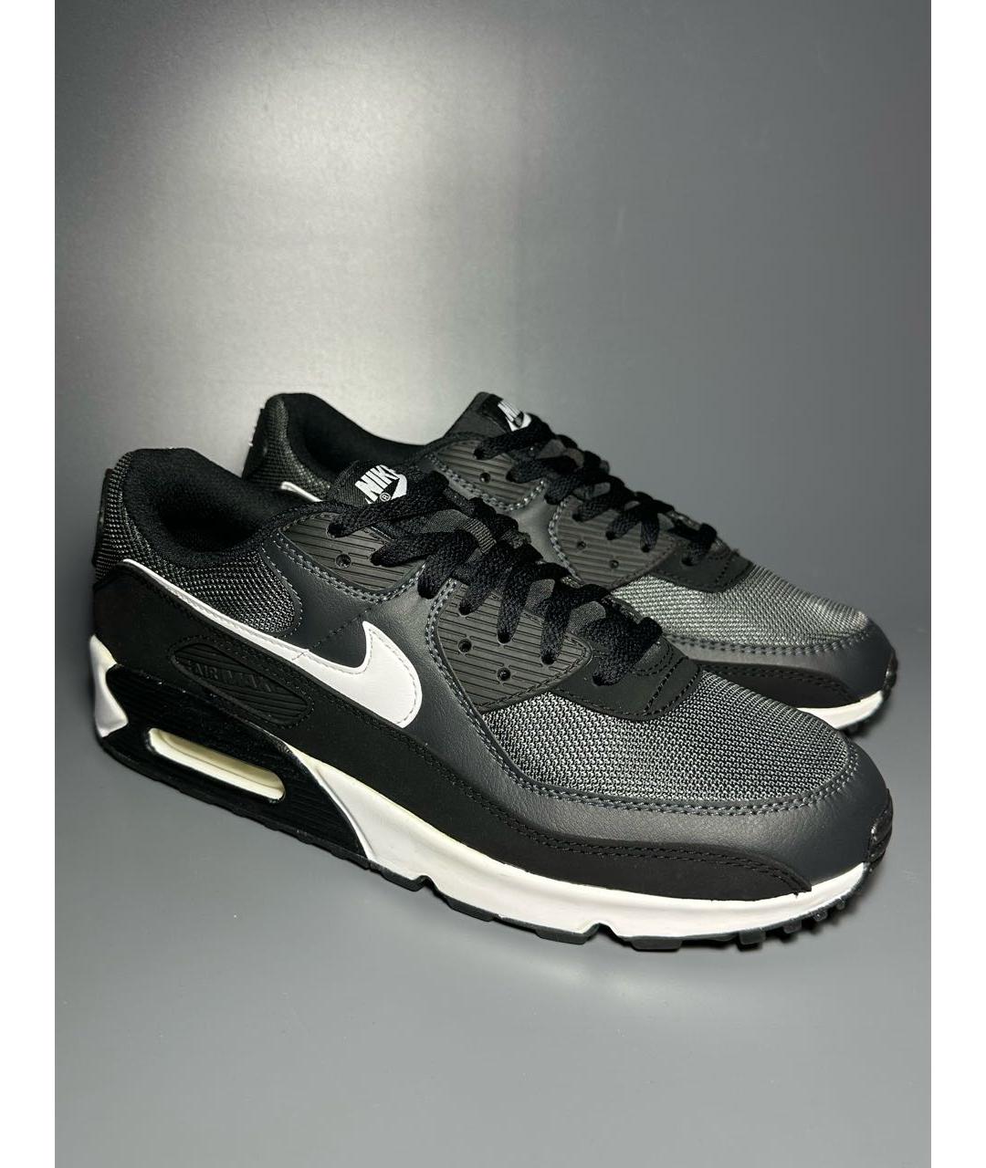 NIKE Черные кожаные низкие кроссовки / кеды, фото 6