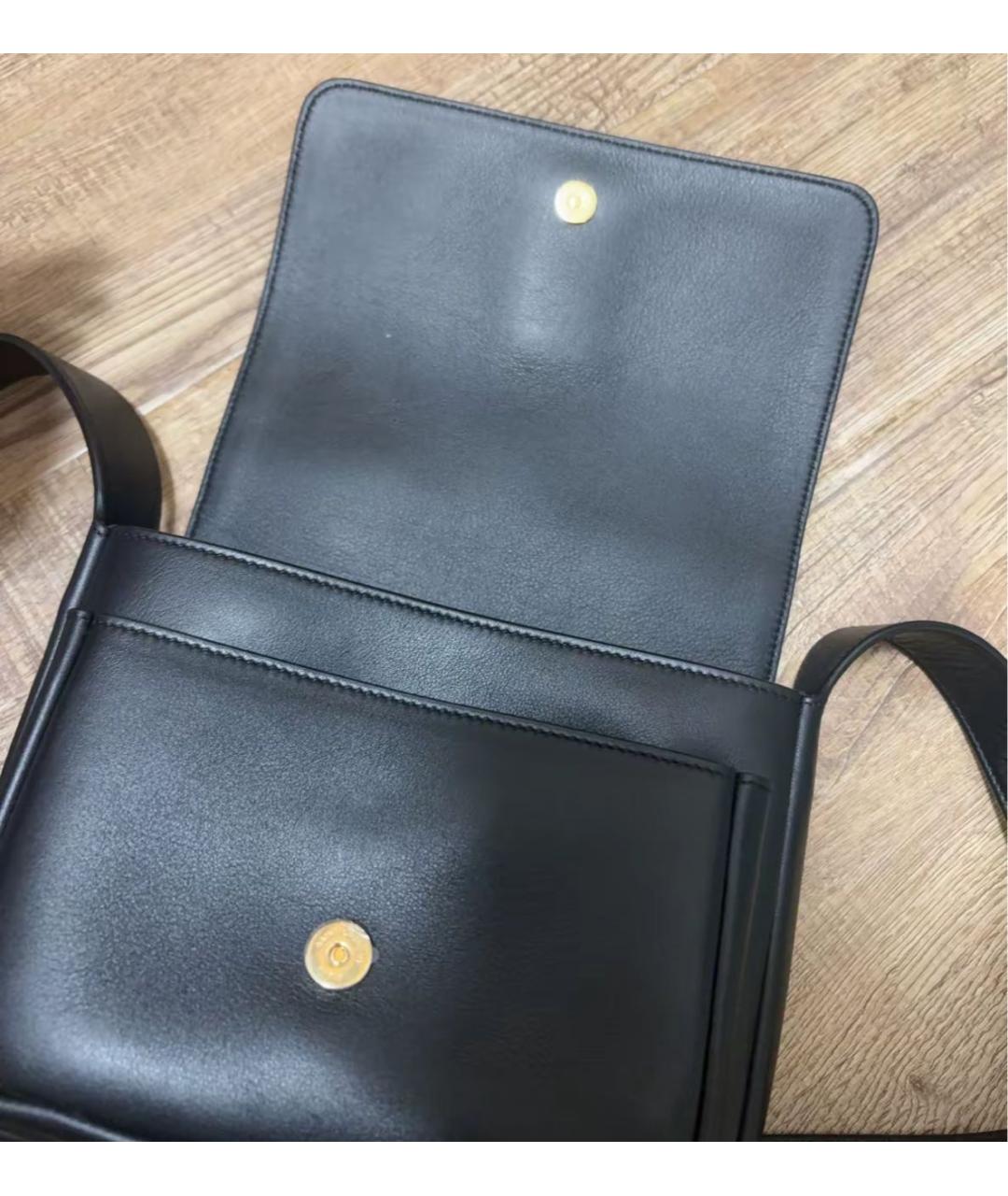 SAINT LAURENT Черная кожаная сумка через плечо, фото 5
