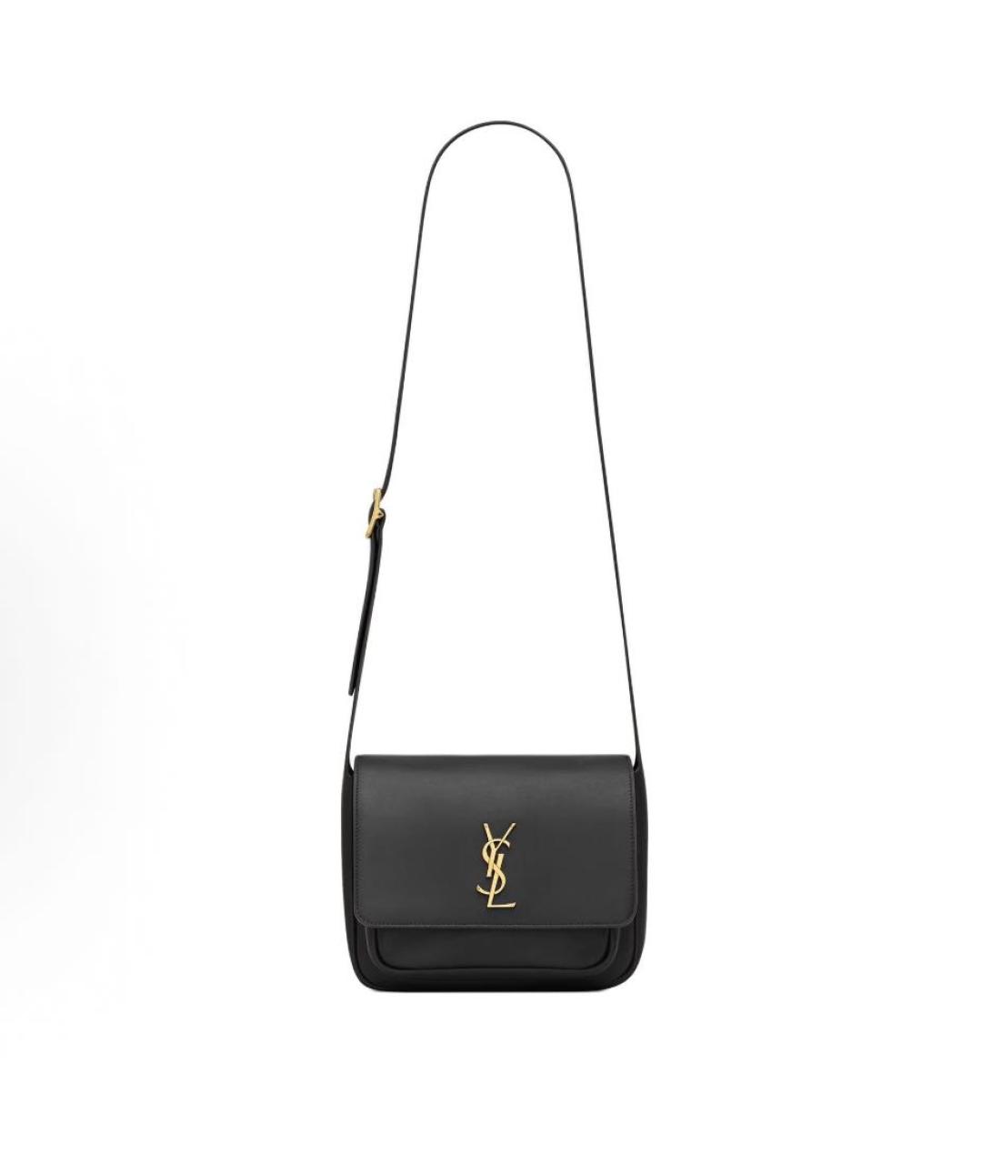 SAINT LAURENT Черная кожаная сумка через плечо, фото 9