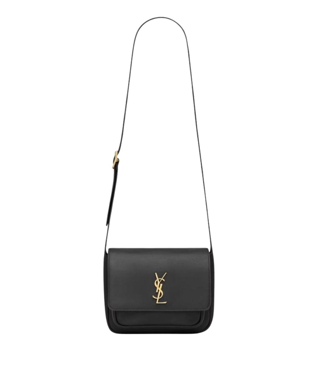 SAINT LAURENT Черная кожаная сумка через плечо, фото 1