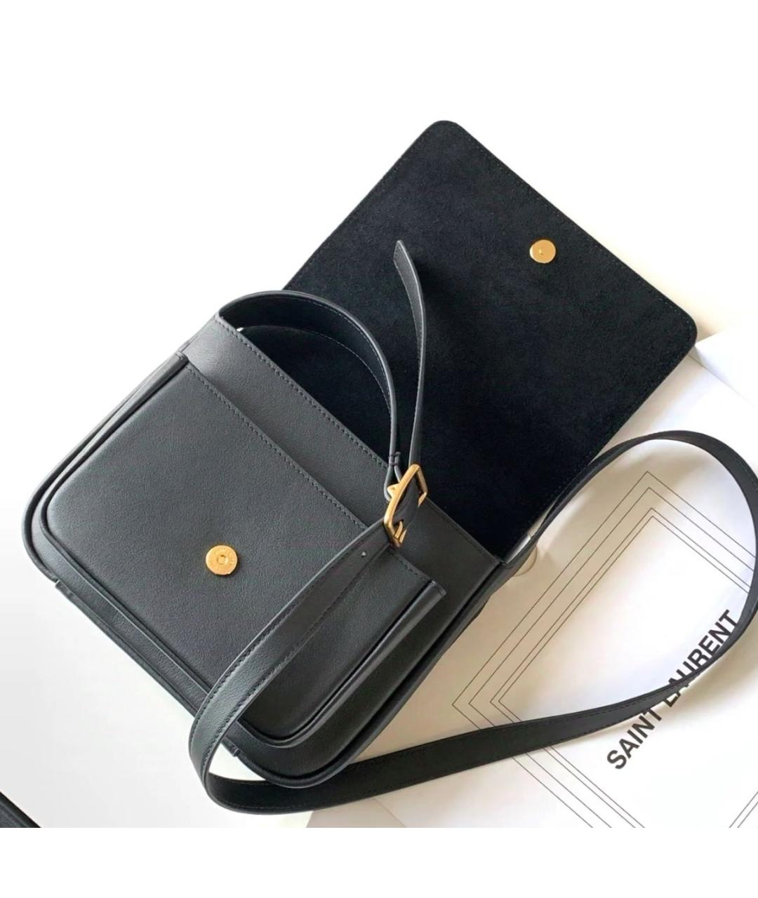 SAINT LAURENT Черная кожаная сумка через плечо, фото 6