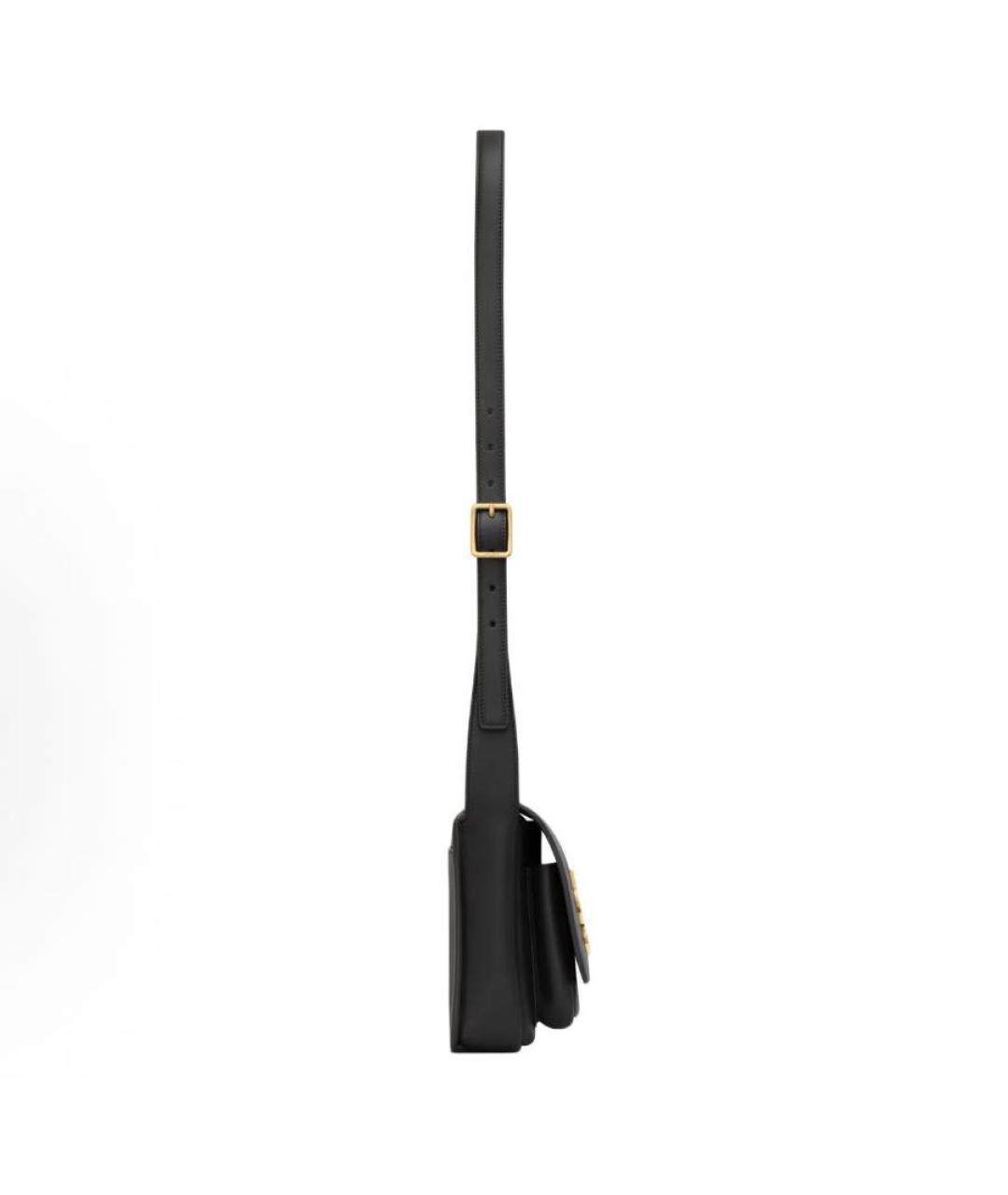 SAINT LAURENT Черная кожаная сумка через плечо, фото 2