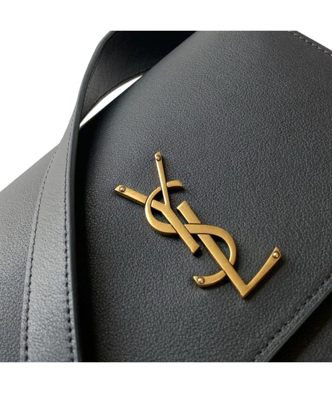 SAINT LAURENT Черная кожаная сумка через плечо, фото 7