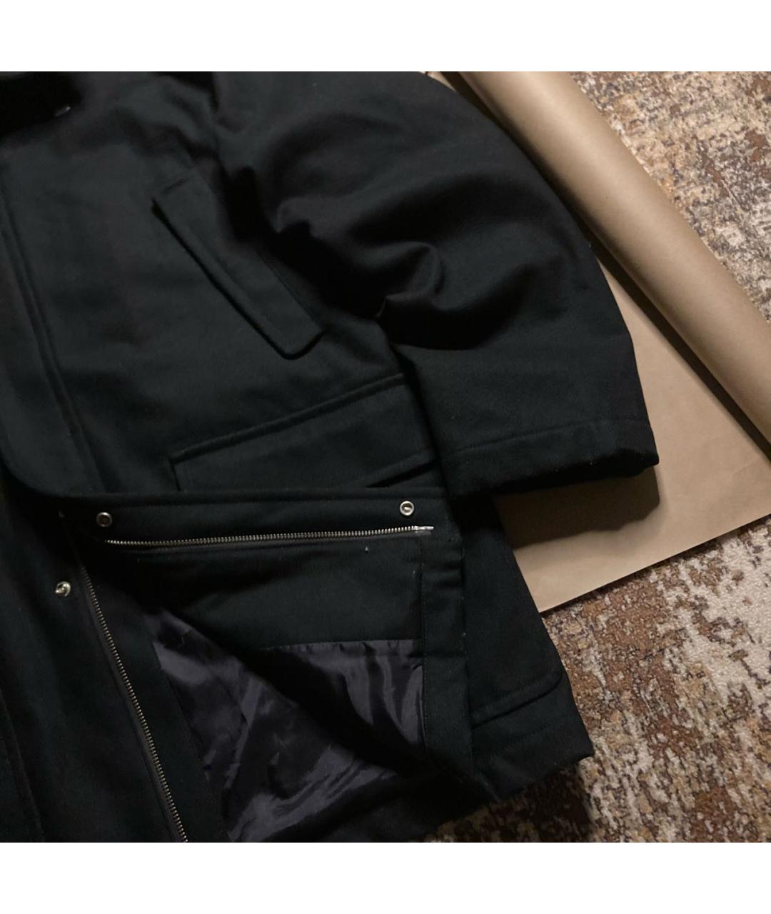 LACOSTE Черное шерстяное пальто, фото 3