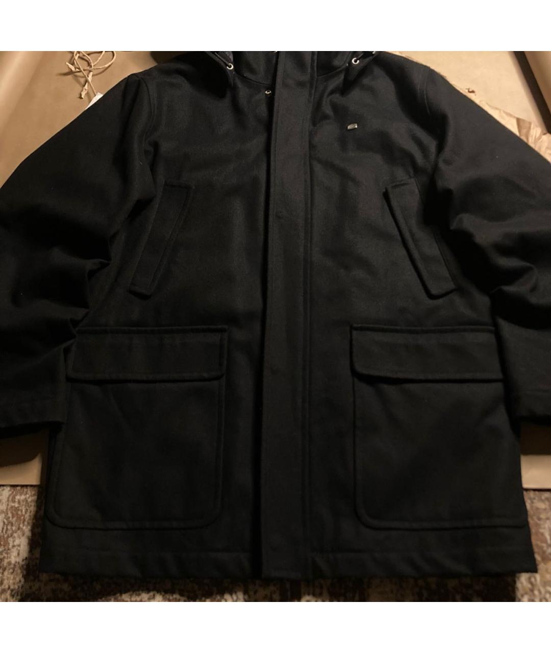 LACOSTE Черное шерстяное пальто, фото 7